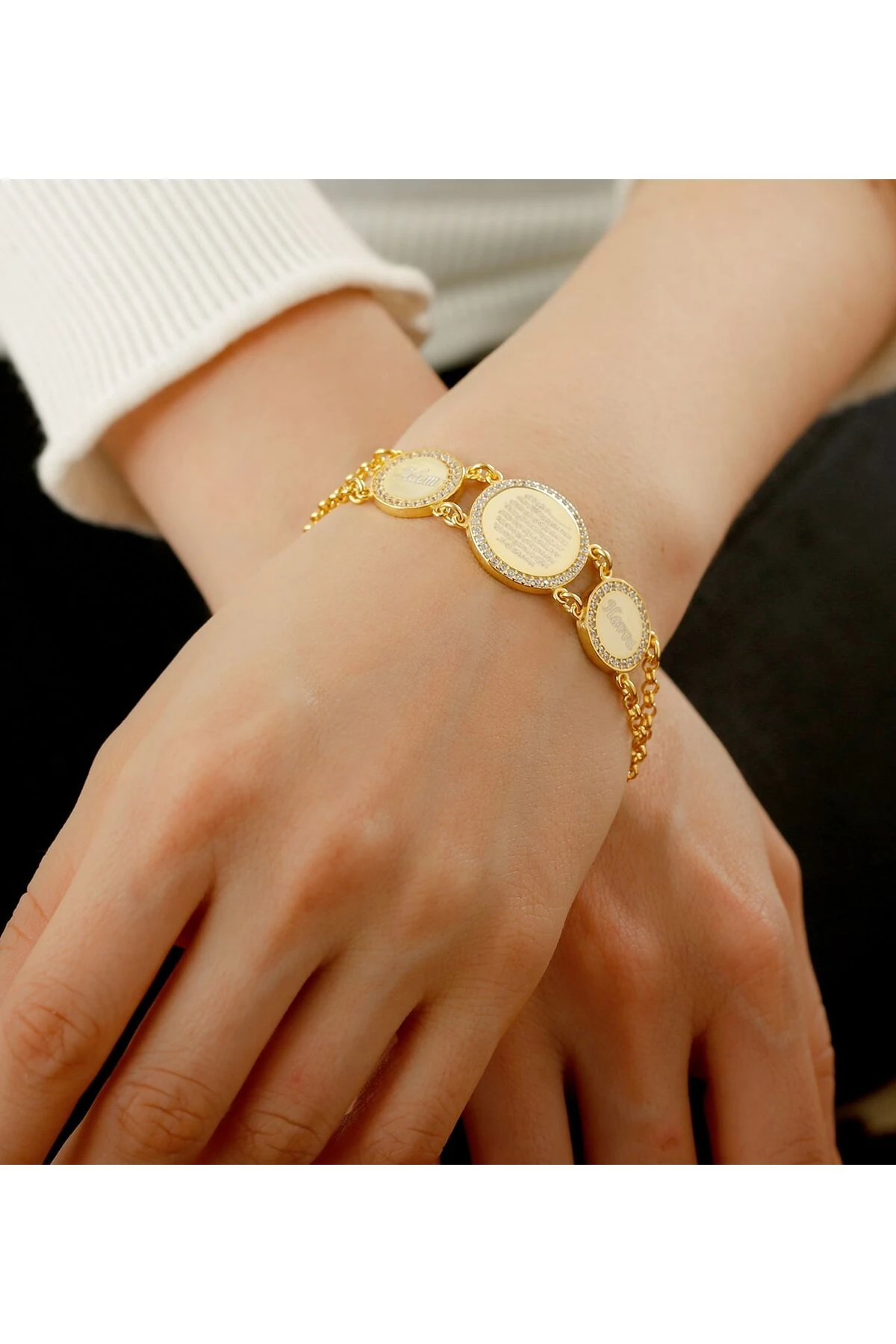 Gümüş Üçlü Isimli Dualı Bileklik