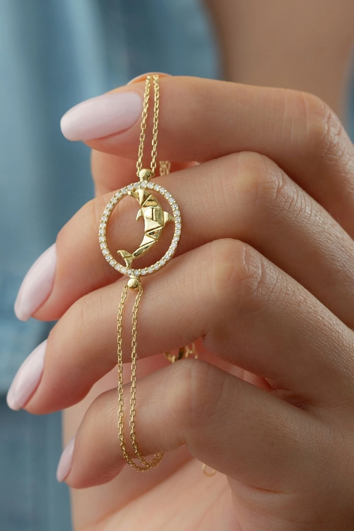 Gümüş Origami Yunus Bileklik