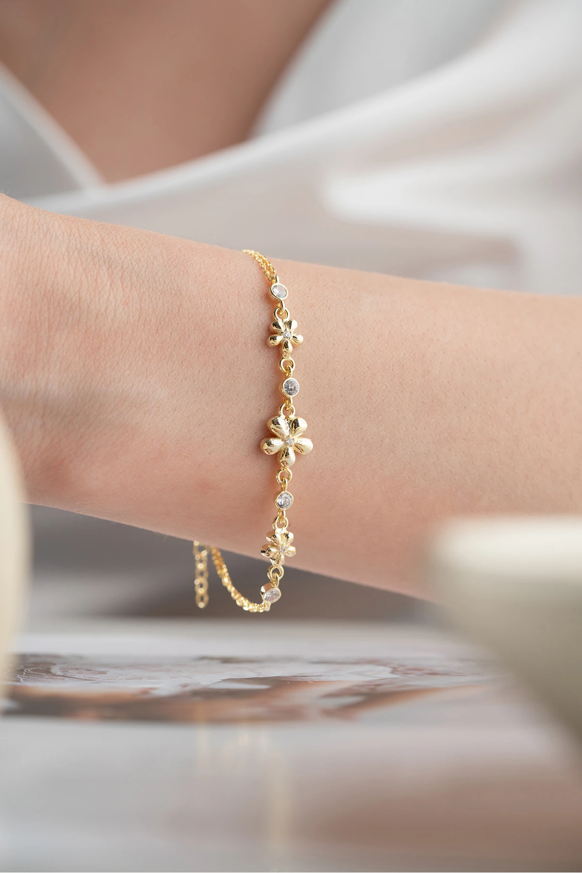 Gümüş Çiçek Bileklik