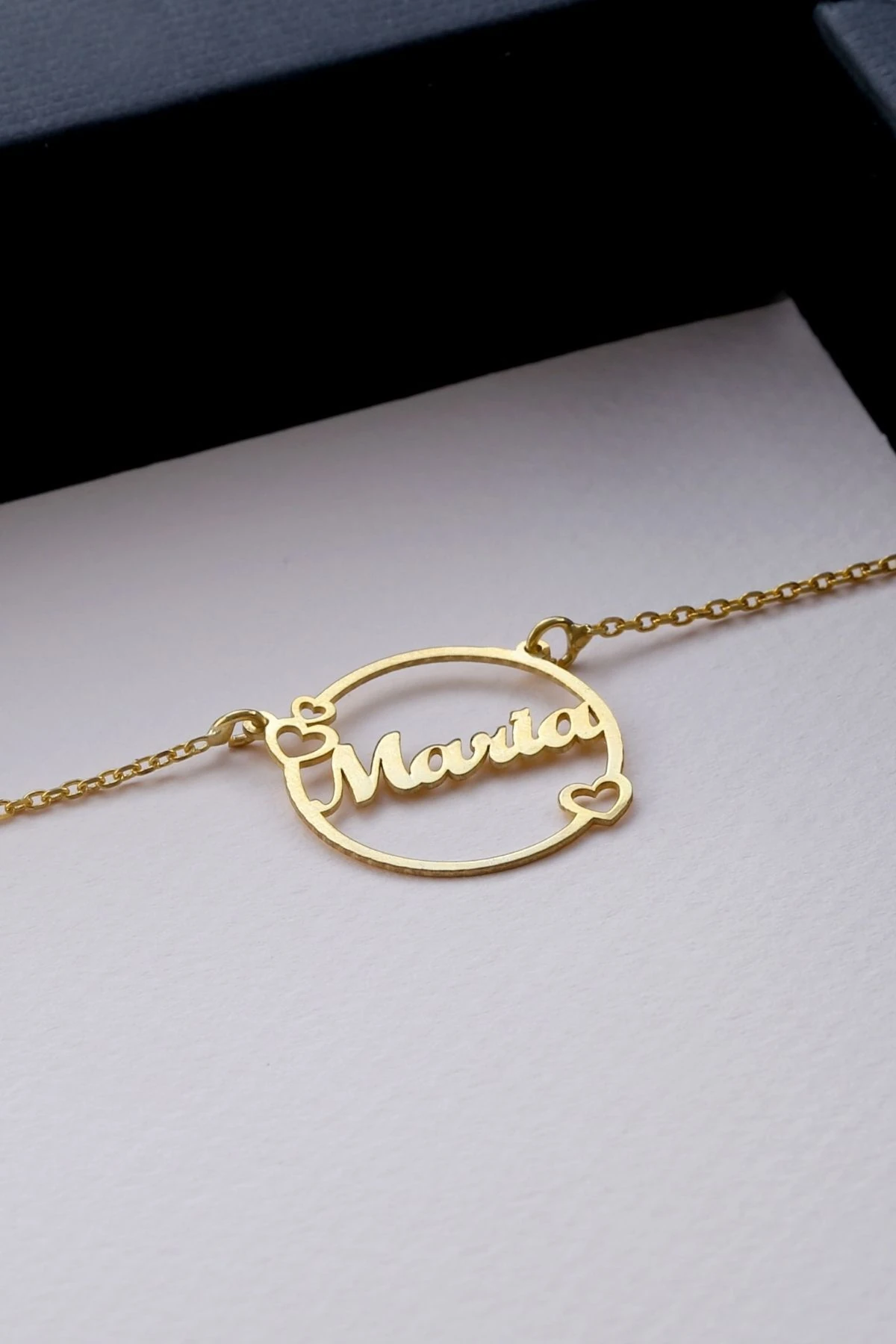 Gümüş Isimli Kalpli Kolye