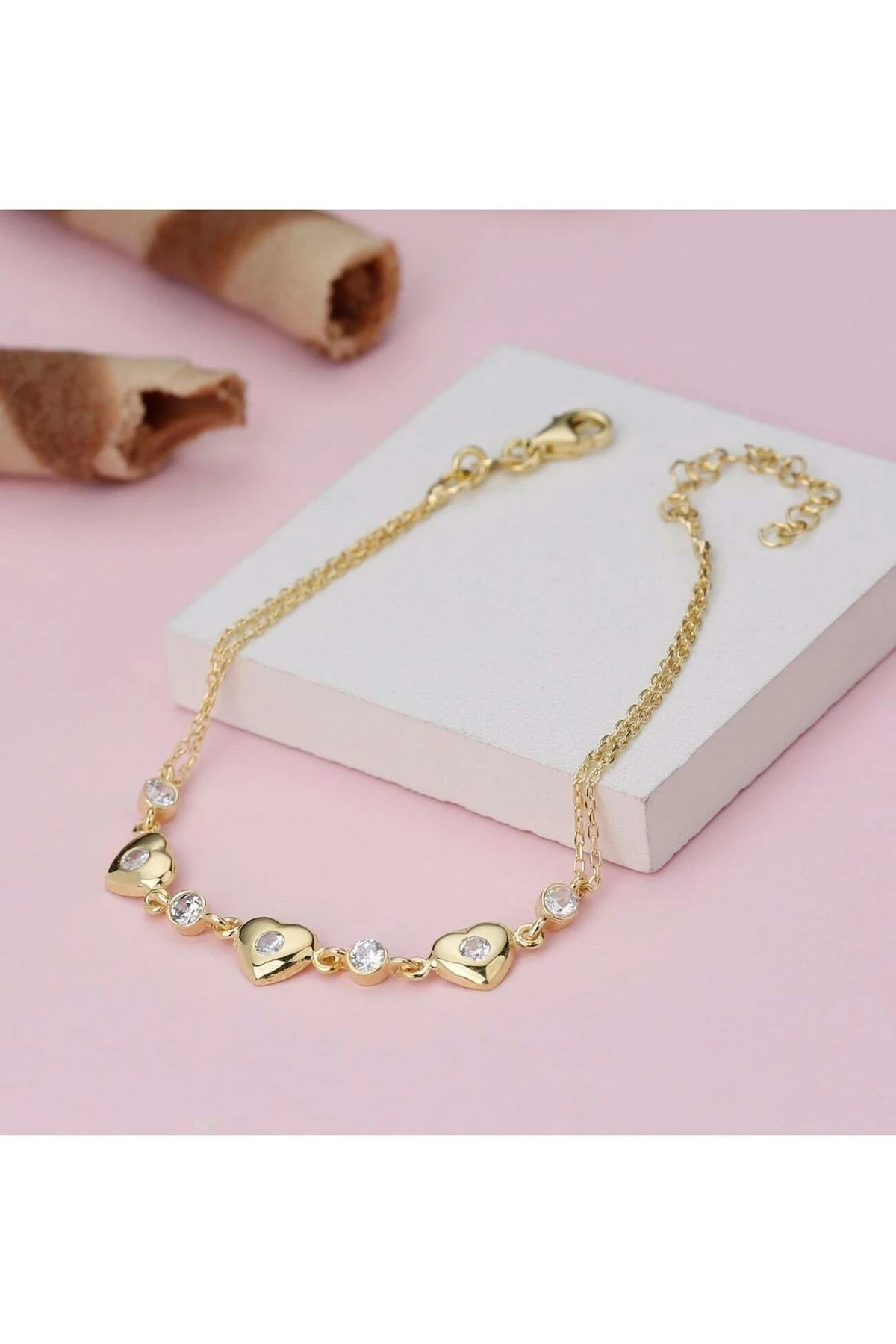 Gümüş Üçlü Kalp Bileklik