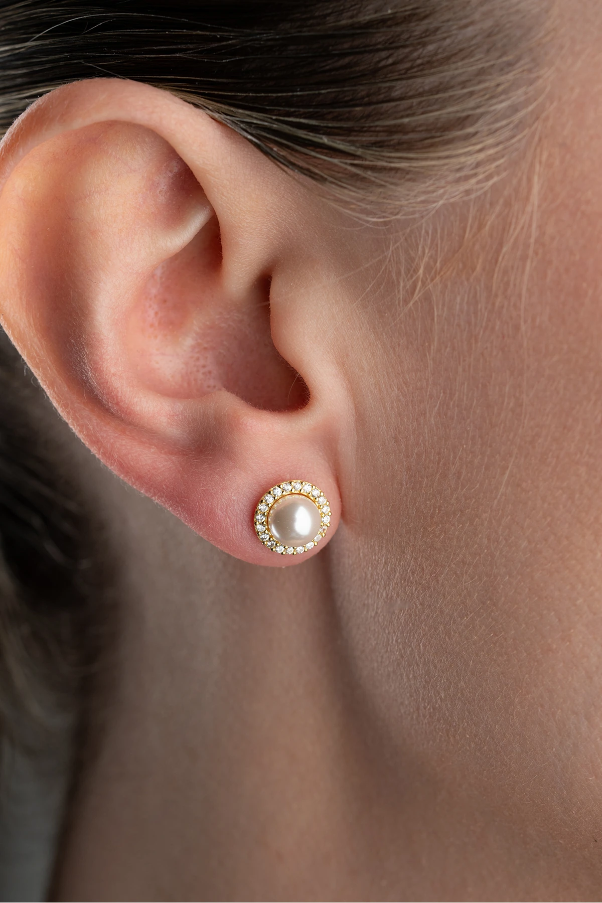 Gümüş İnci Küpesi