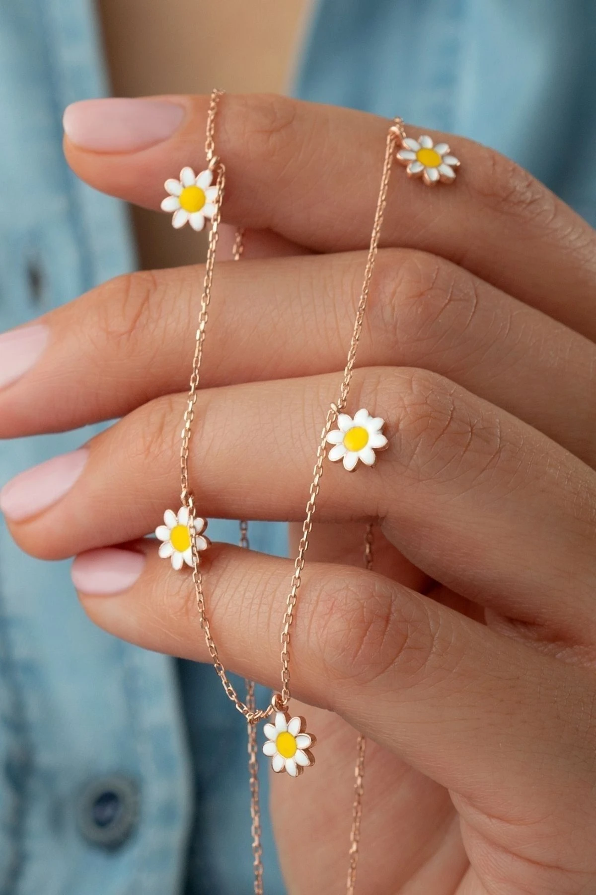 Gümüş Papatya Şans Kolyesi