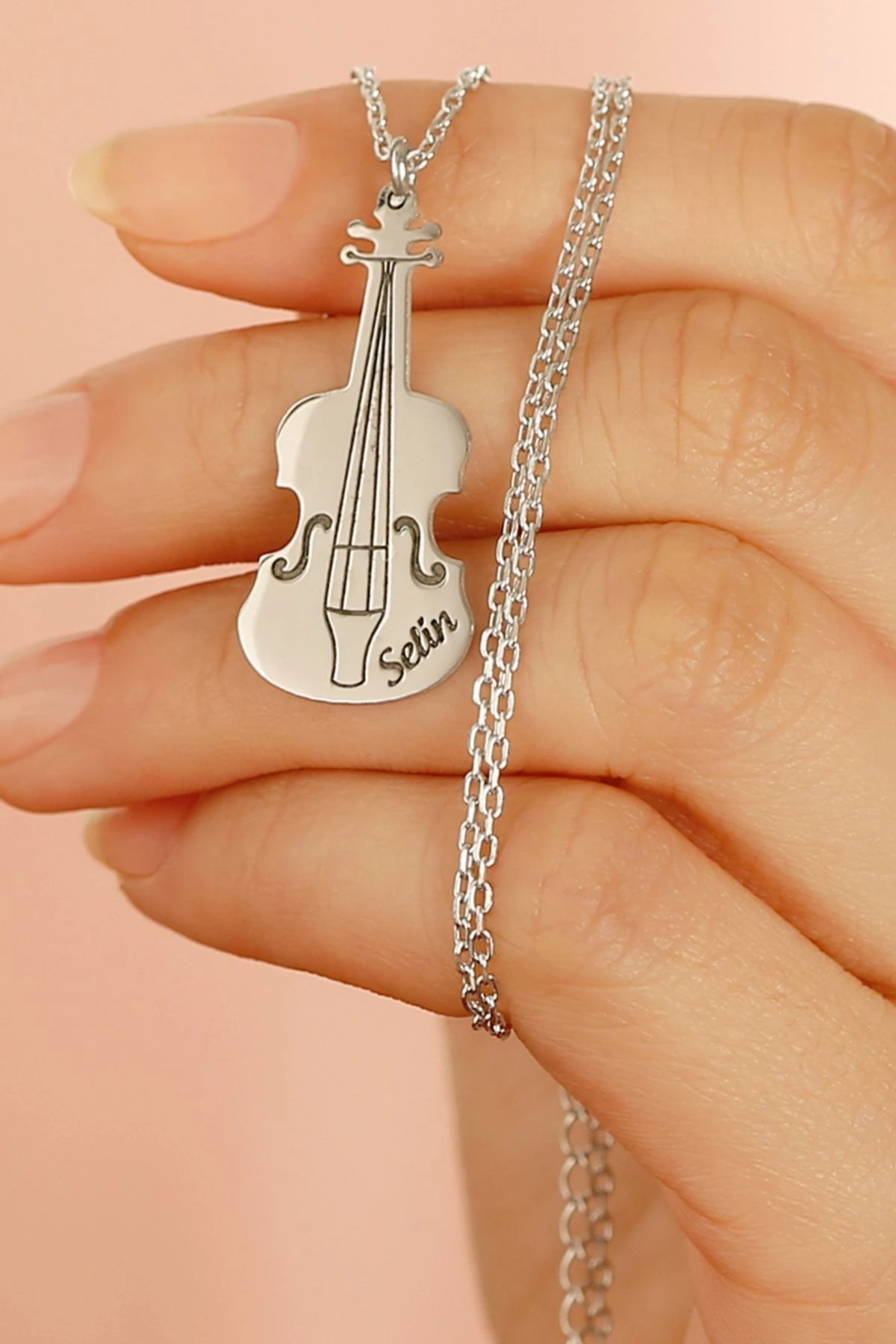 Gümüş Keman Kolye