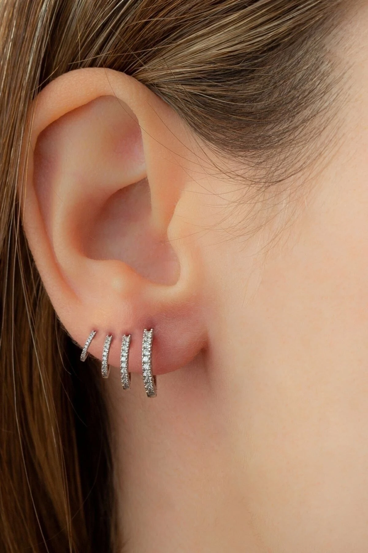 Gümüş 4'lü Set Küpe