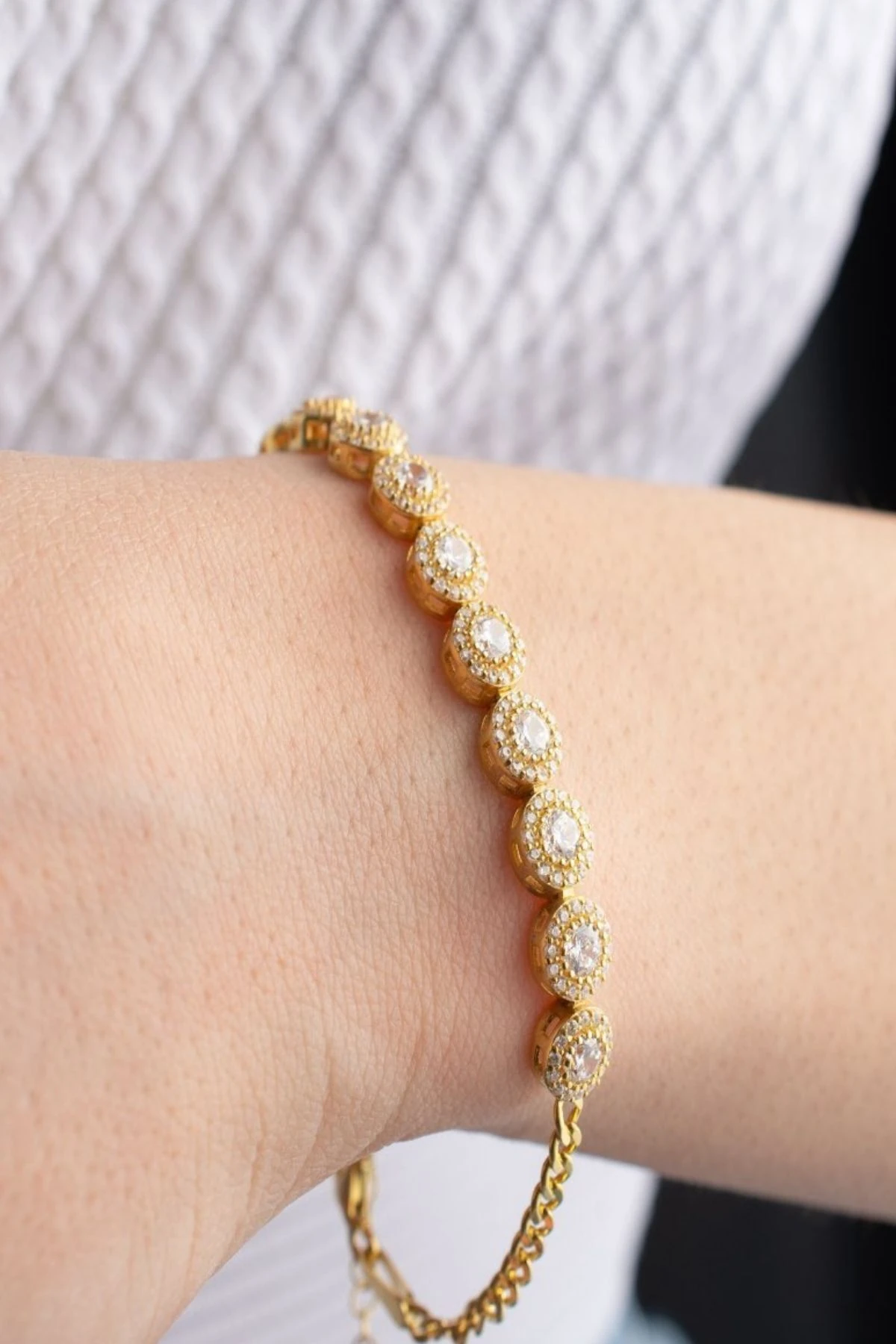 Gümüş Halka Taşlı Asansörlü Bileklik