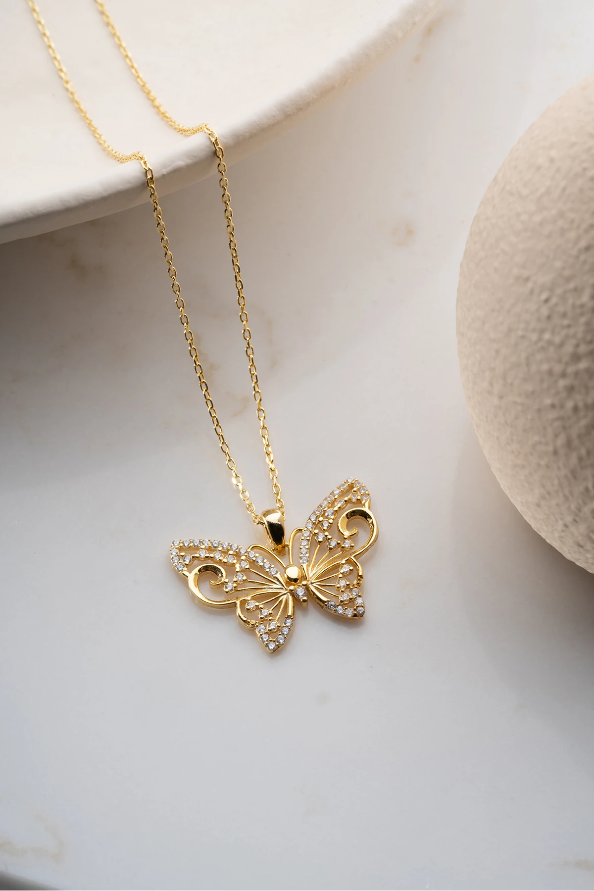 Gümüş Kelebek Kolye