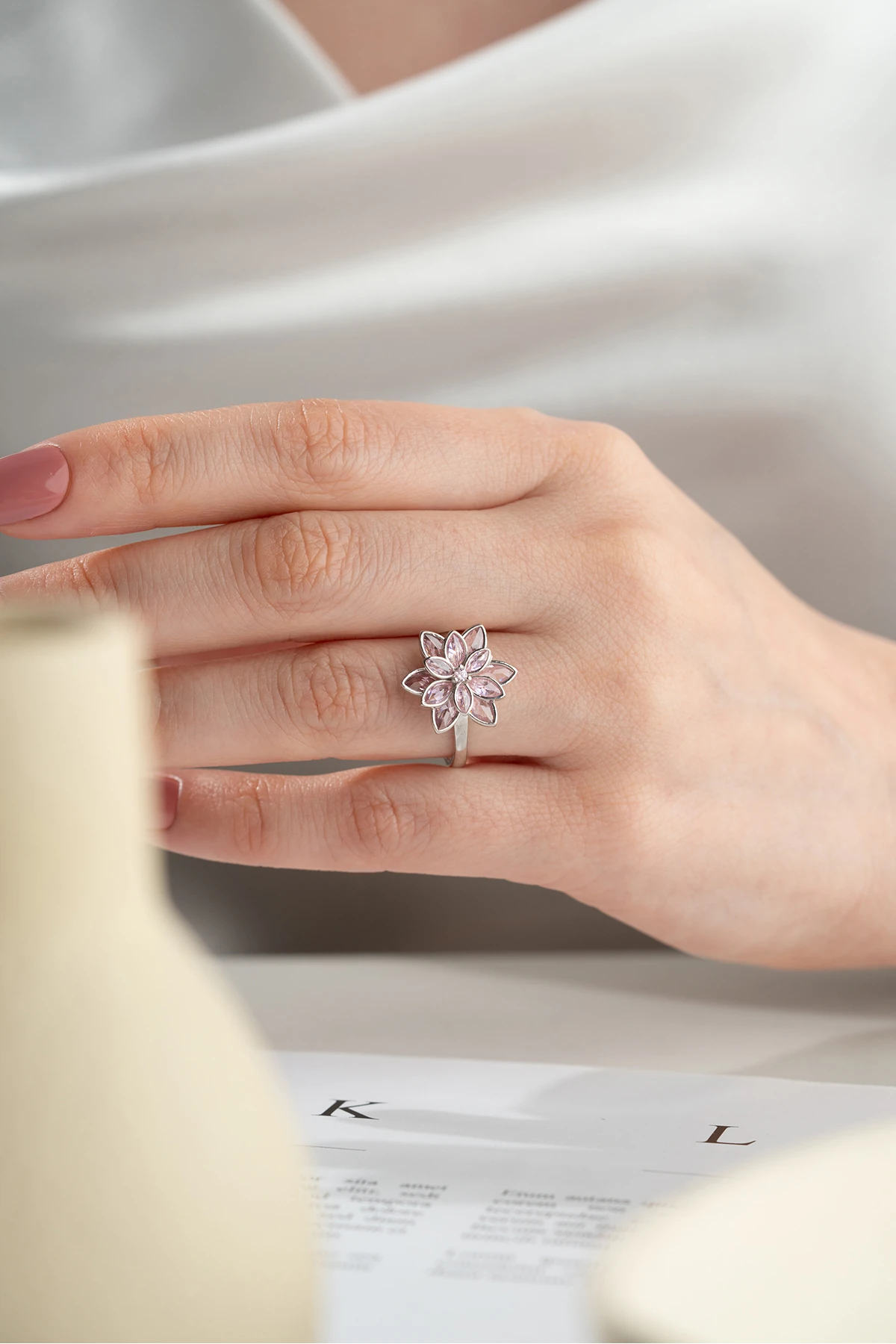 Gümüş Lotus Yüzük