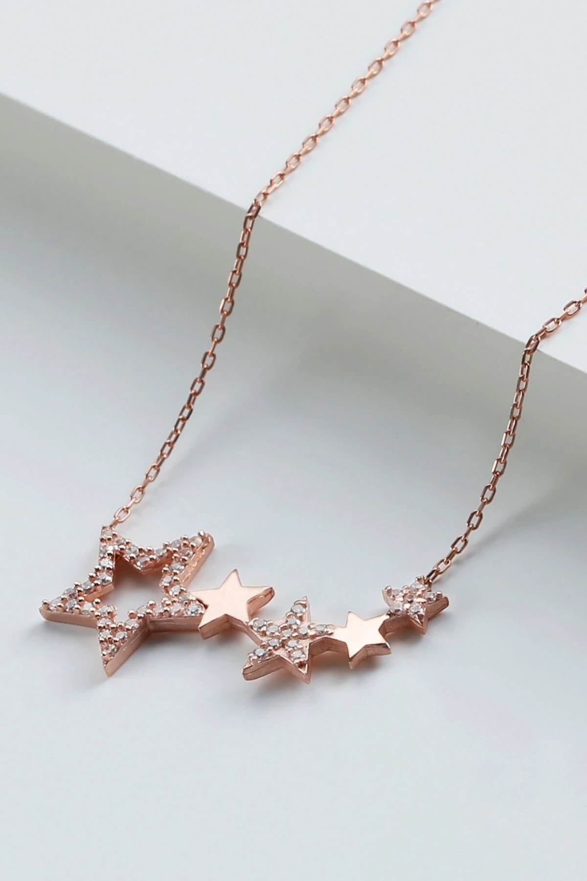 Gümüş Yıldızlı Kolye ( Rose Gold )