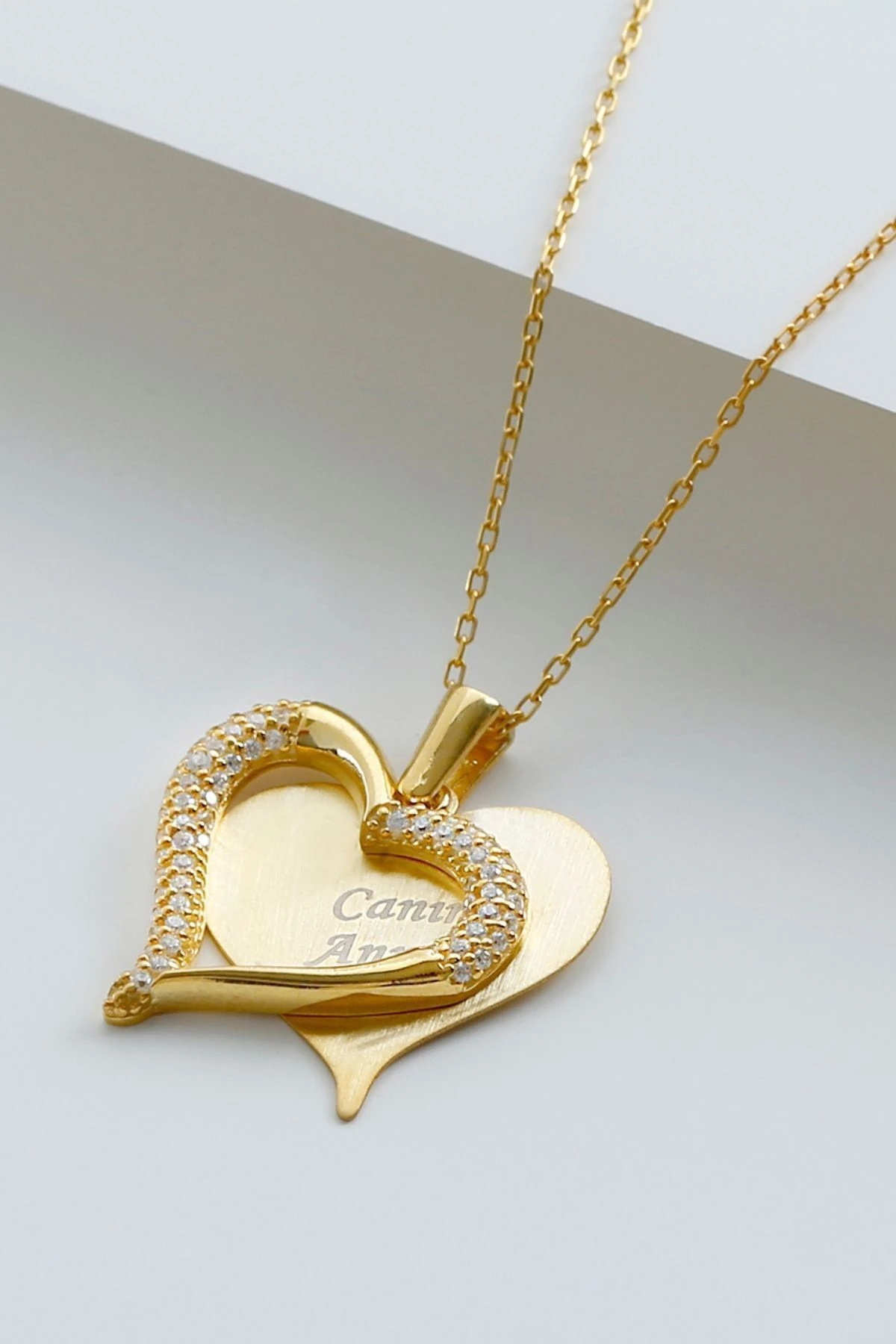 Gümüş Kişiye Özel Isimli Oynar Kalpli Kolye