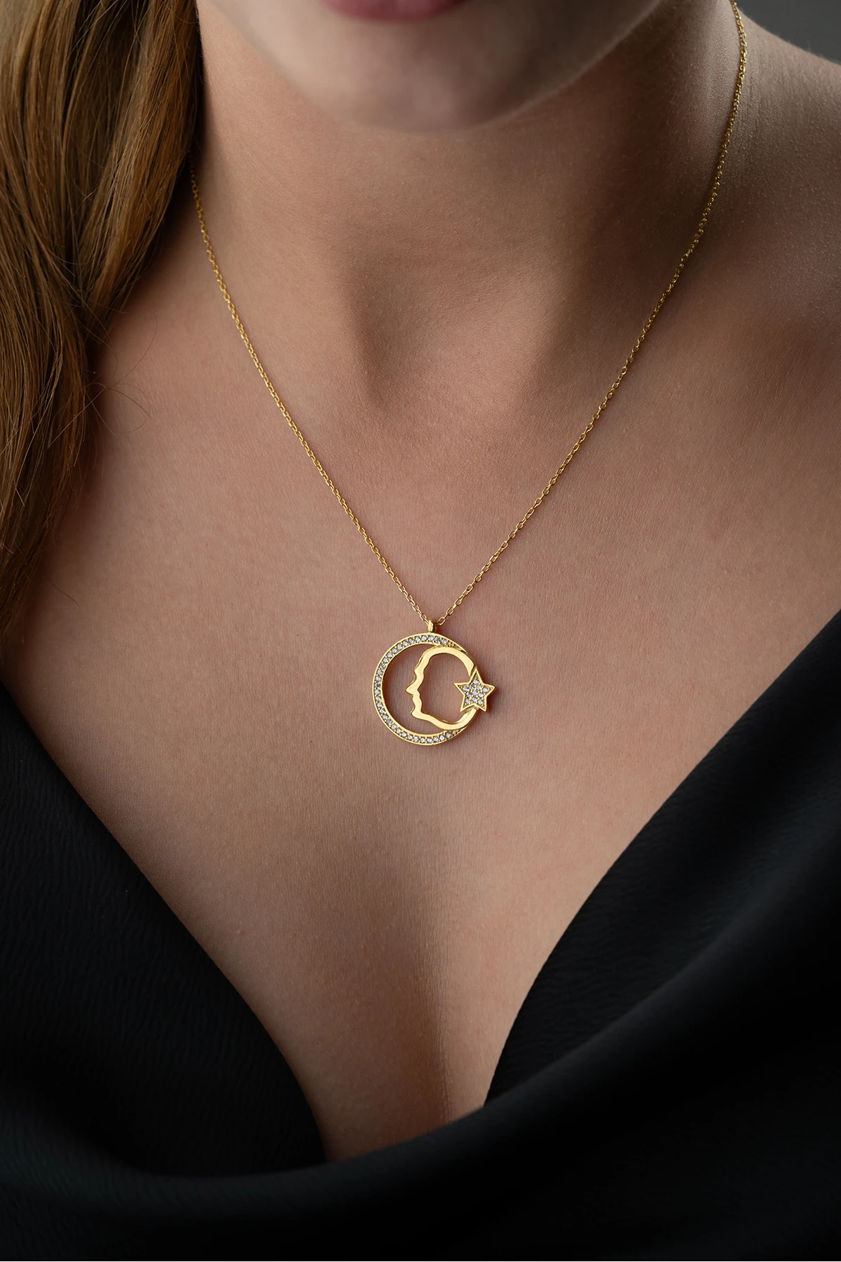 Gümüş Zirkon Taşlı Atatürk Kolye