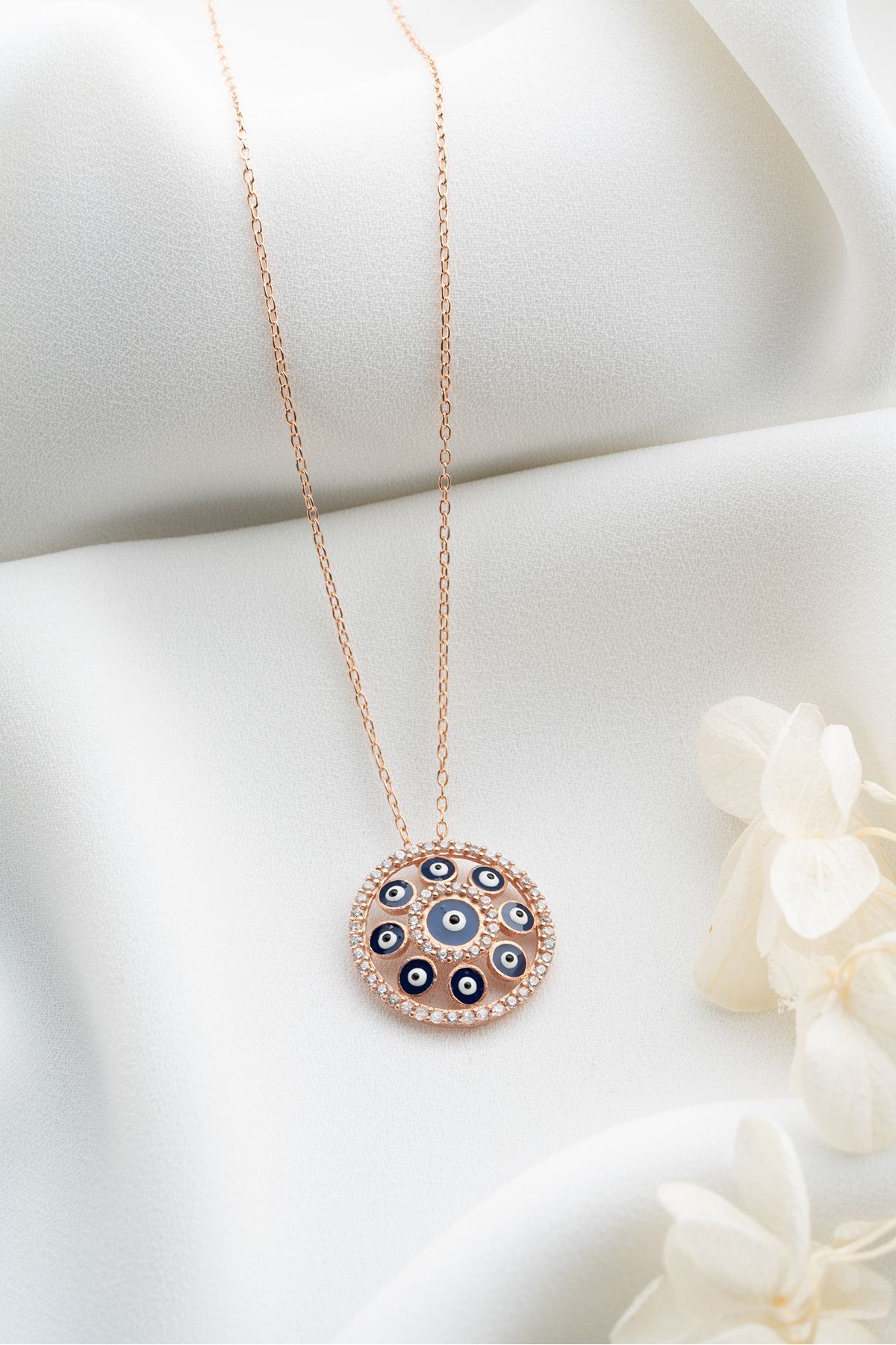 Gümüş Göz Nazarlı Kolye