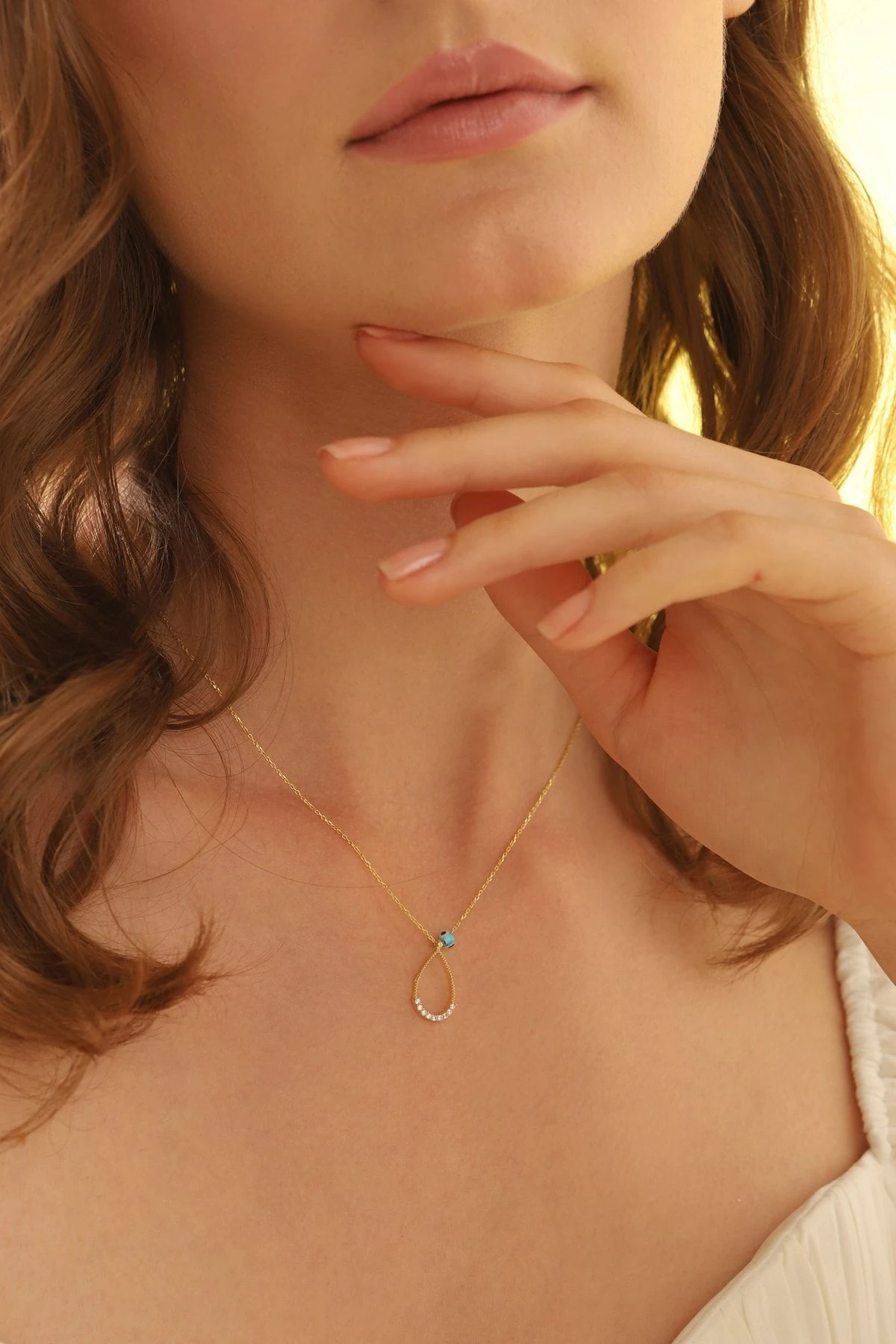 Nazar Boncuklu Damla Kolye