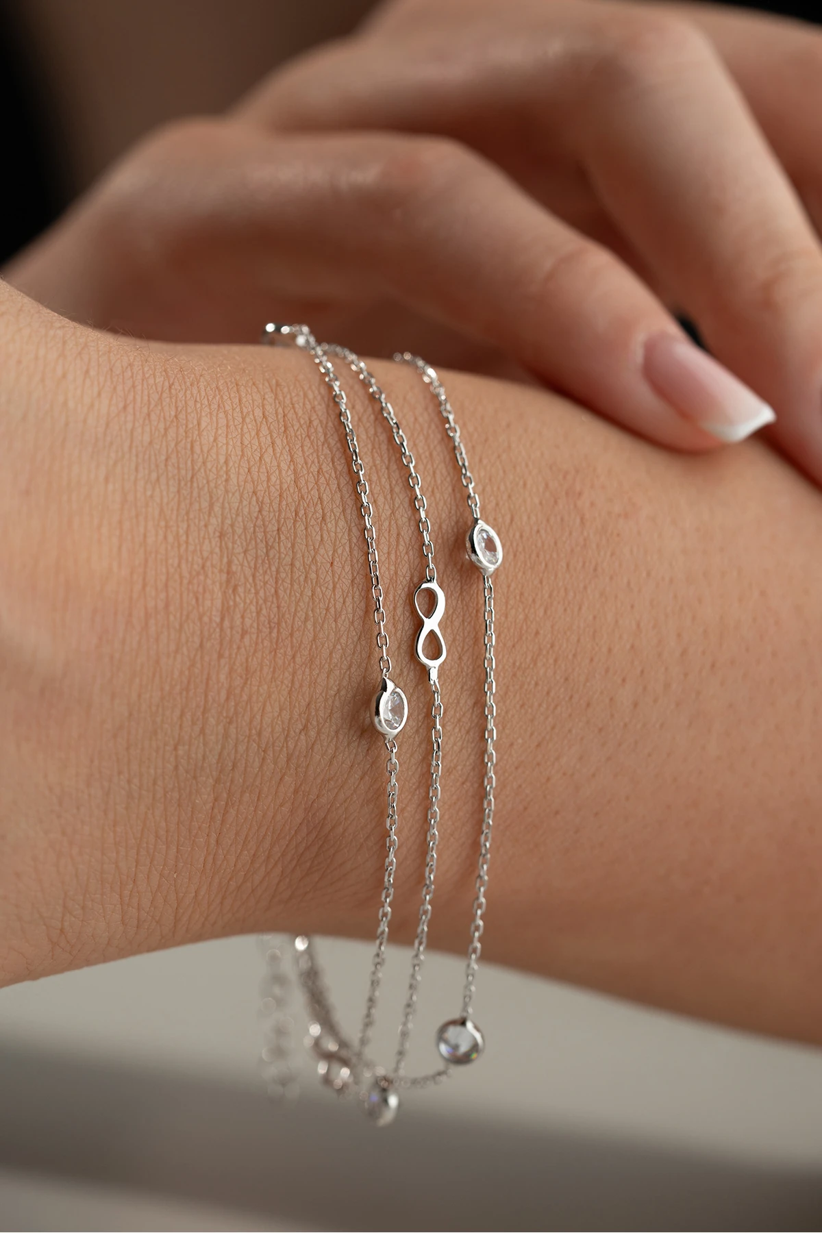 Gümüş Sonsuzluk Bileklik