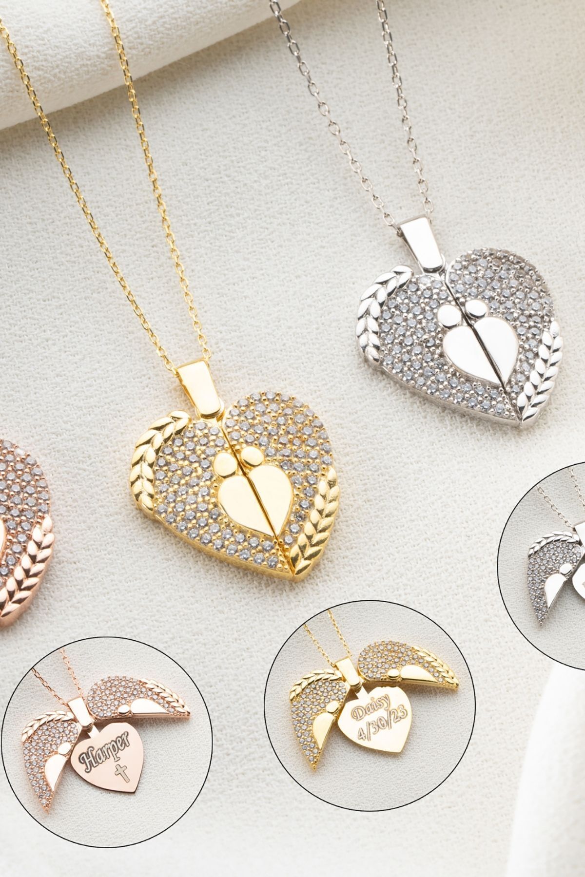 Gümüş Açılabilen Kişiye Özel Aşk Kolye