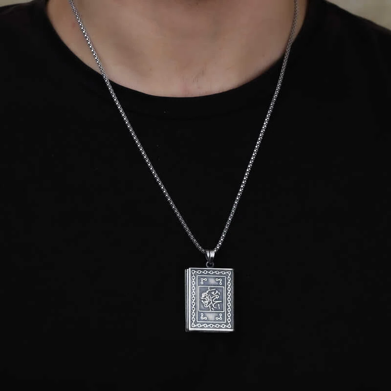 Gümüş İçi Açılabilen Muhammed Yazılı Muskalık Kolye