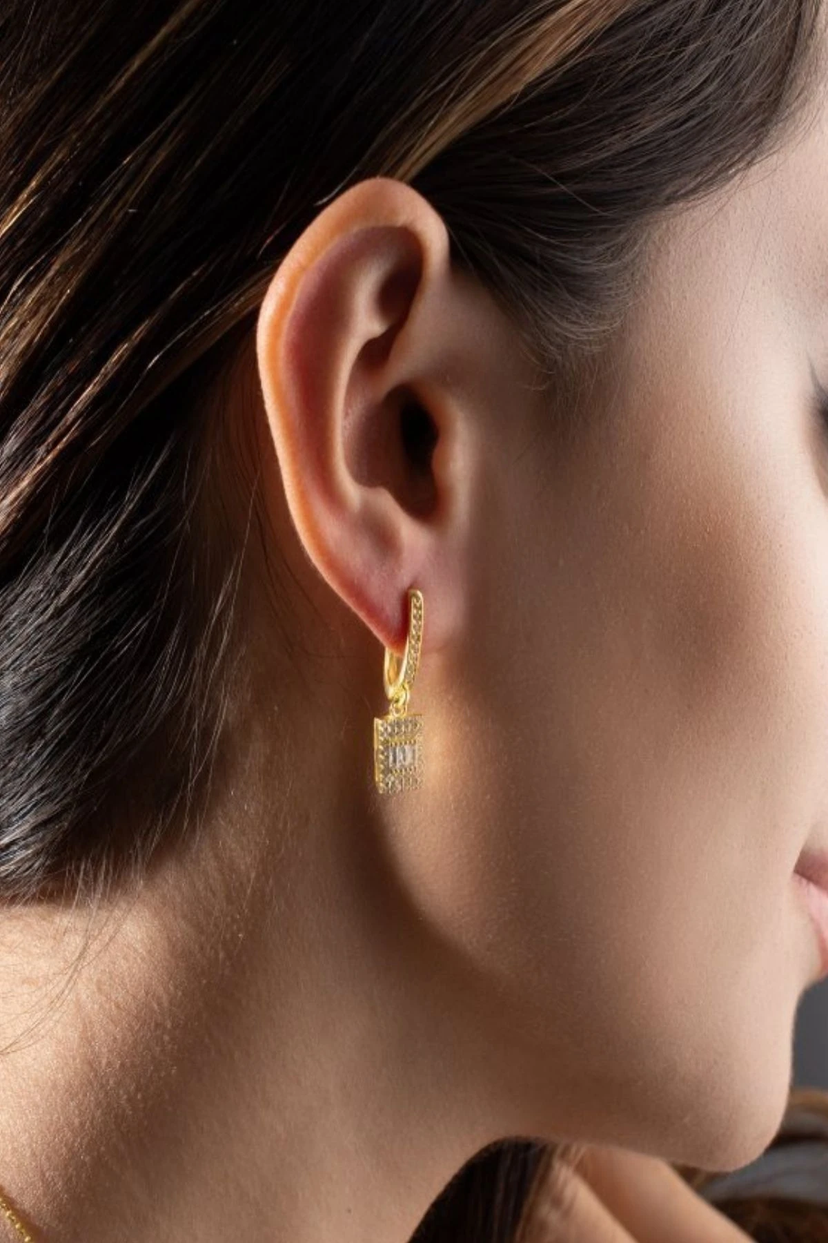 Gümüş Pırlanta Modeli Kolye-küpe Takı Seti