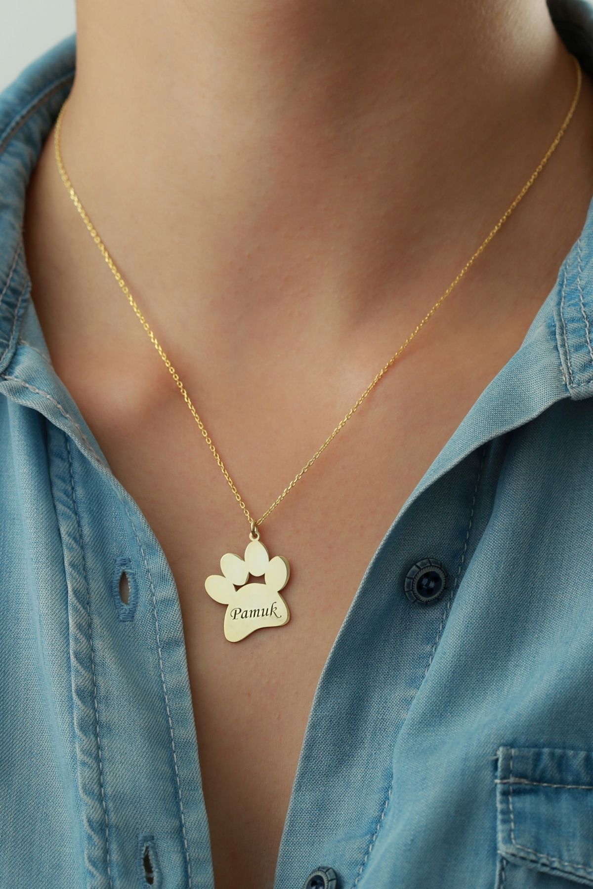 Gümüş Isimli Pati Kolye