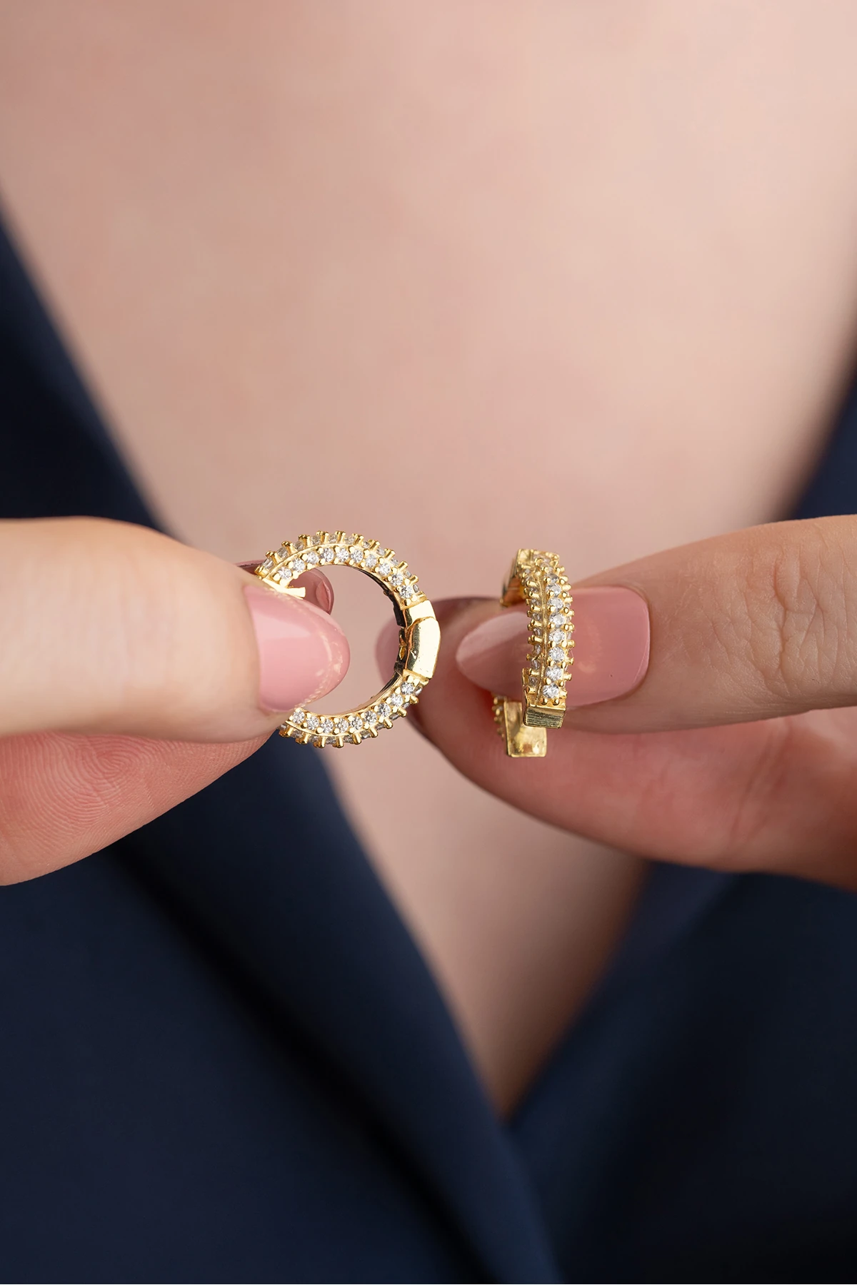 Gümüş Taşsız Kalp Küpe