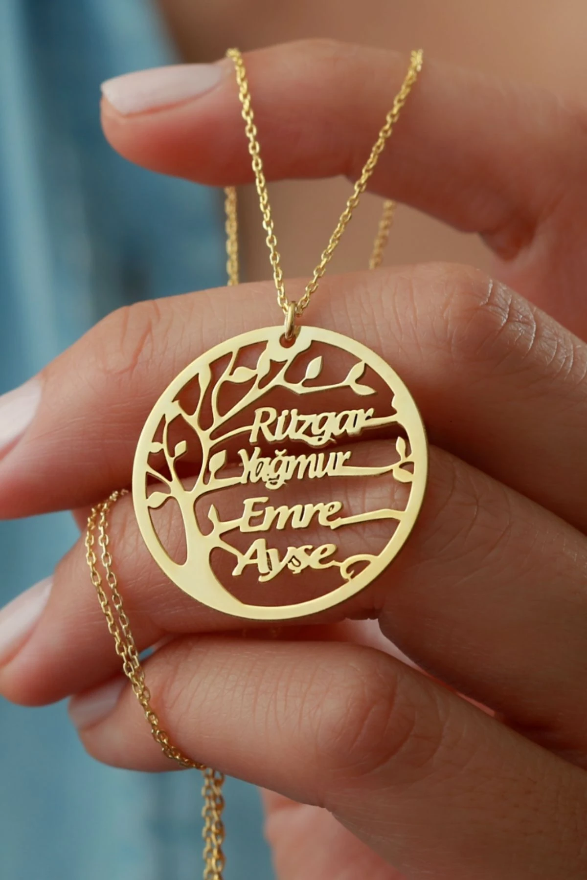 Gümüş Isimli Soy Ağacı Kolye