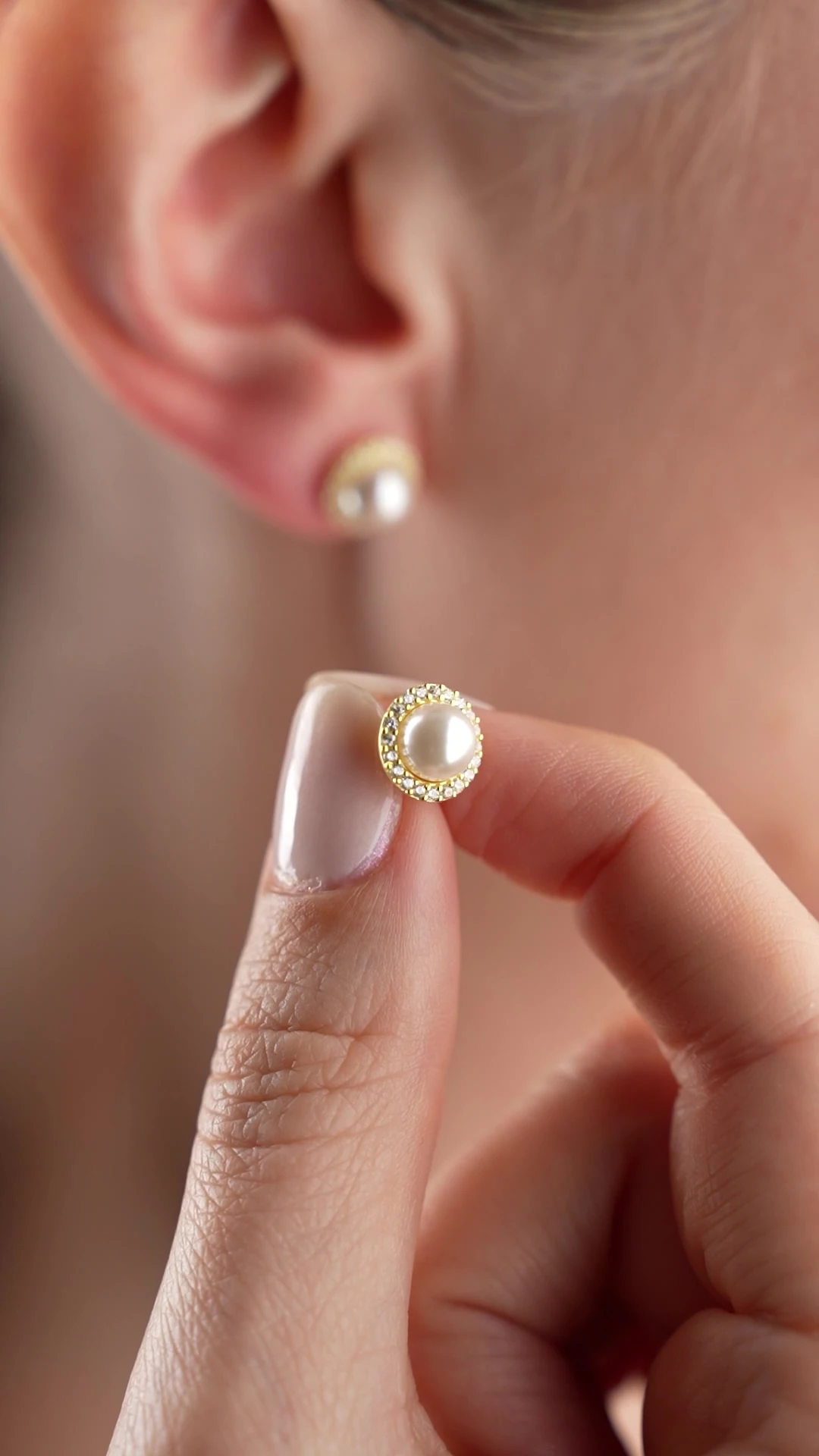 Gümüş İnci Küpesi