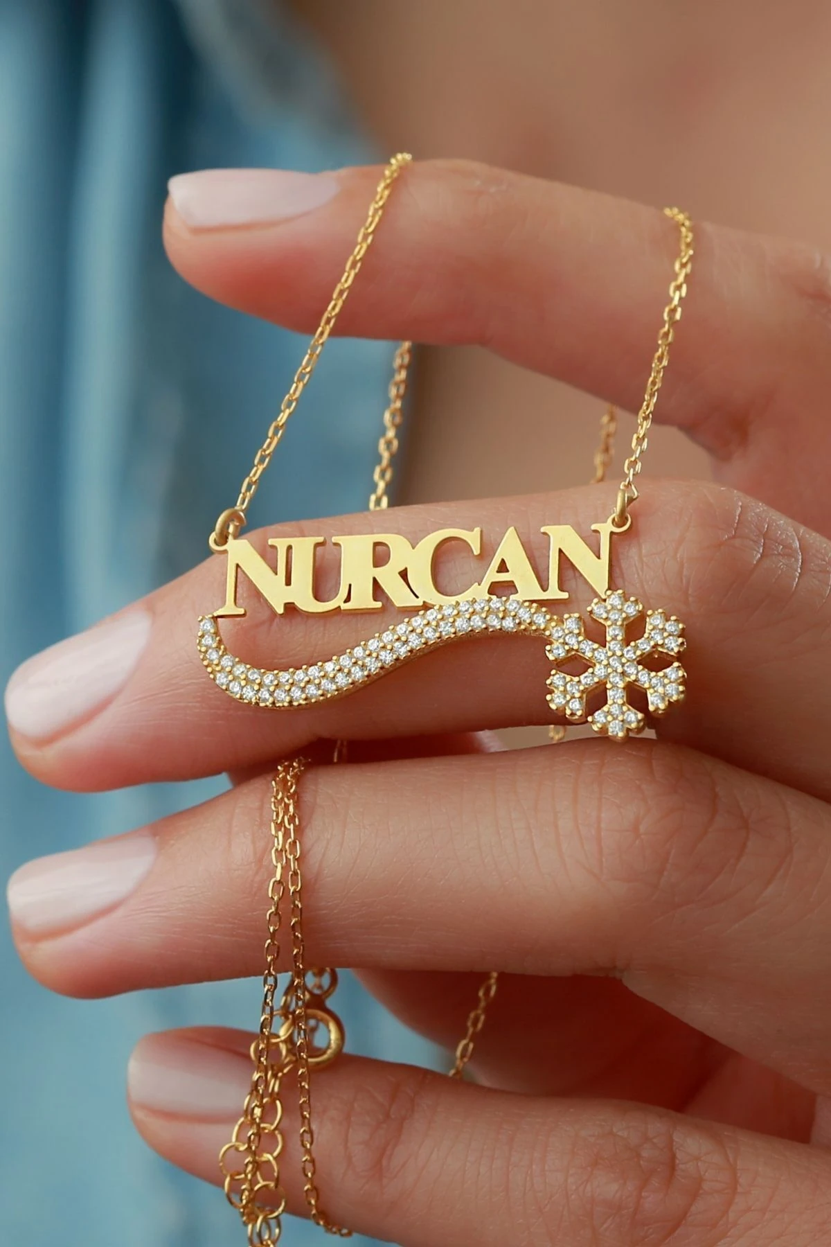 Gümüş Isimli Kartanesi Kolye