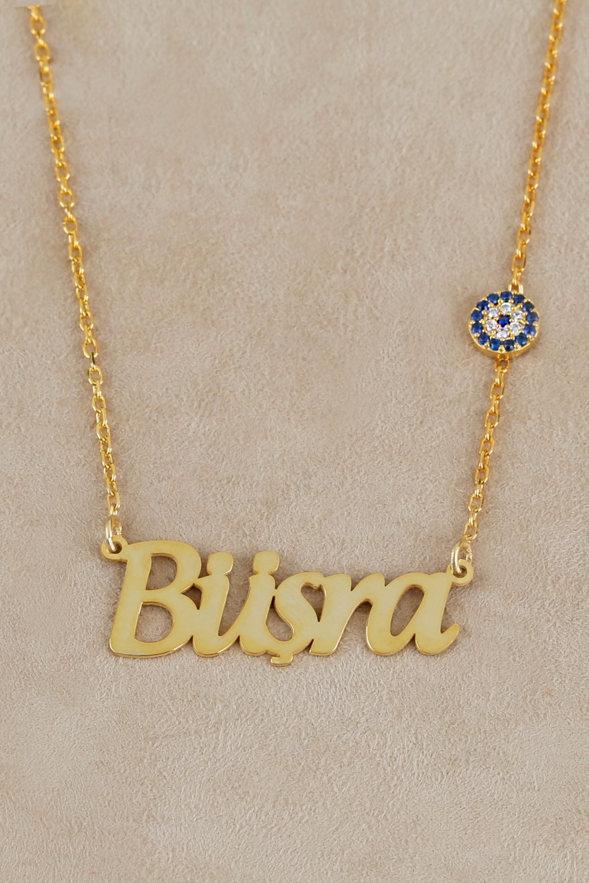 Gümüş Nazarlı Isimli Kolye