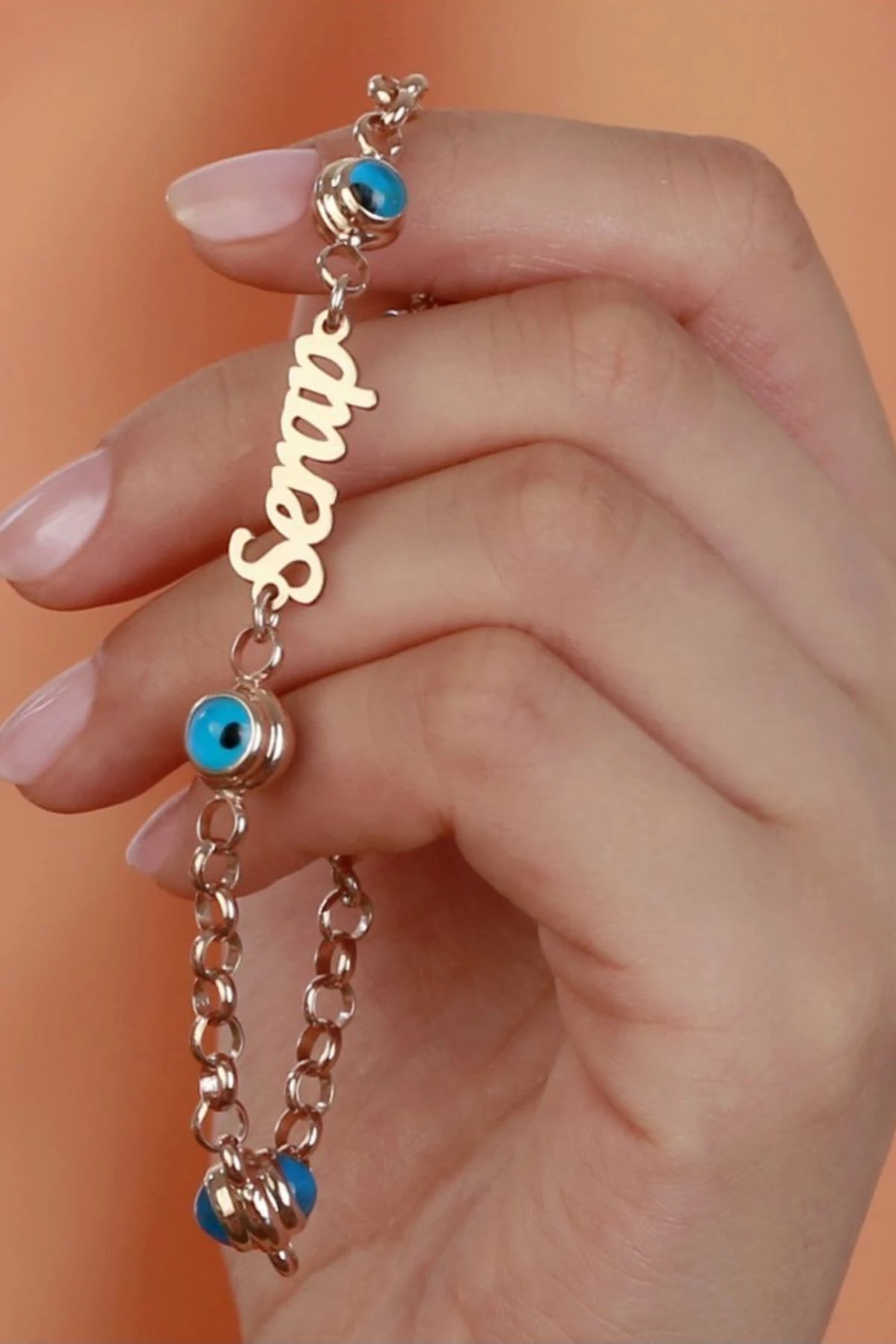 Gümüş Göz Nazarlı Isimli Bileklik