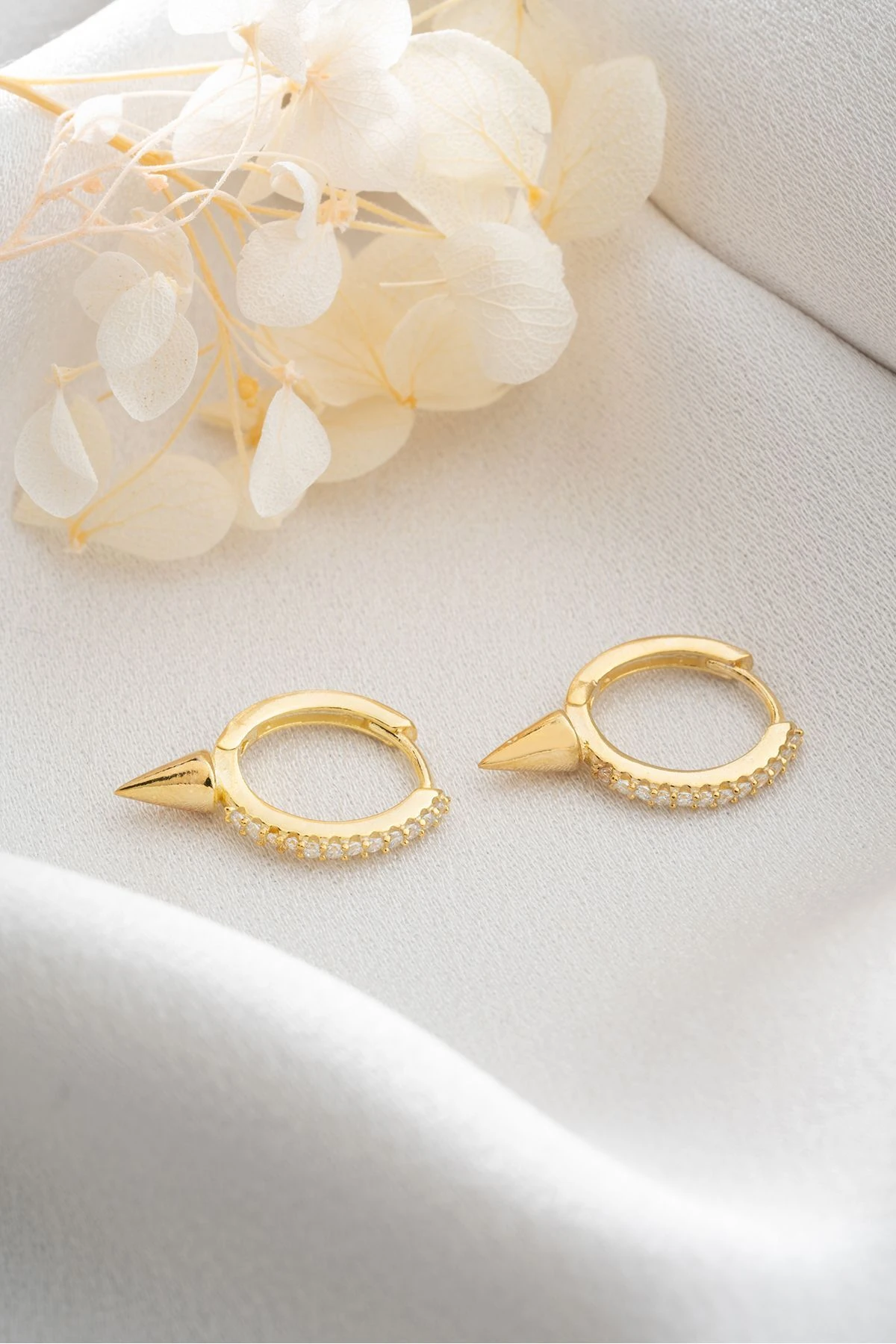 Gümüş Gold Halka Kurşun Küpe