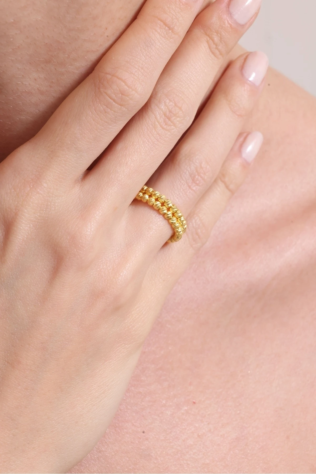 Gümüş Ayarlanabilir 2 Sıra Dorika Yüzük