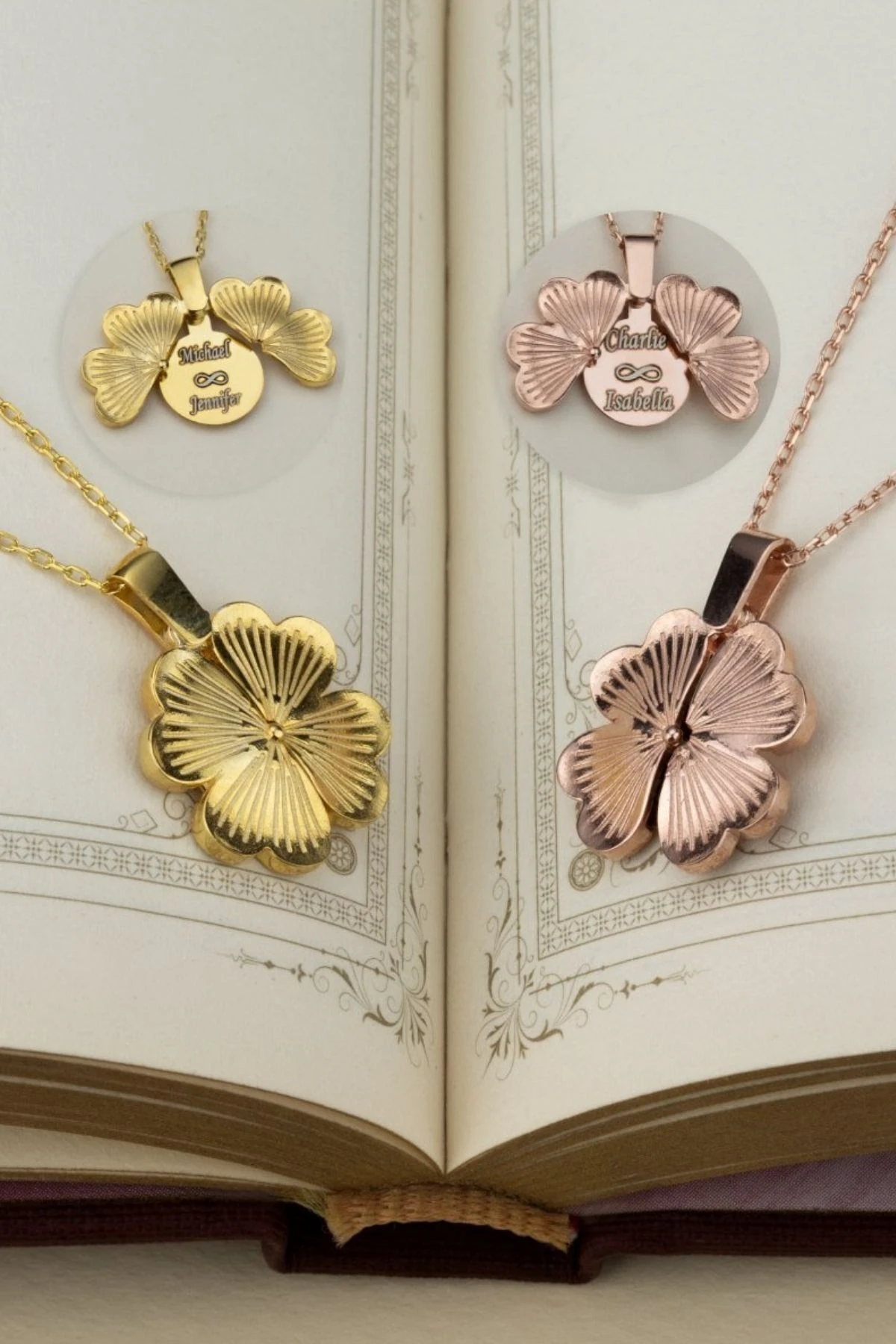 Gümüş Açılan Yonca Kolye