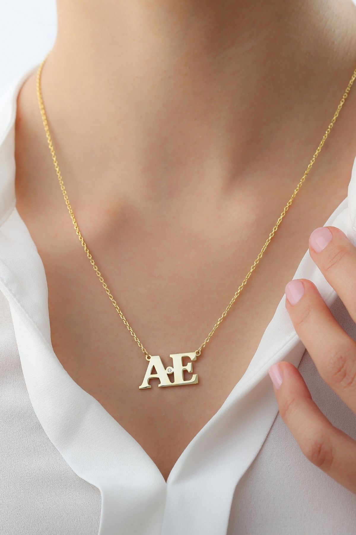 Gümüş Harfli Tektaş Kolye