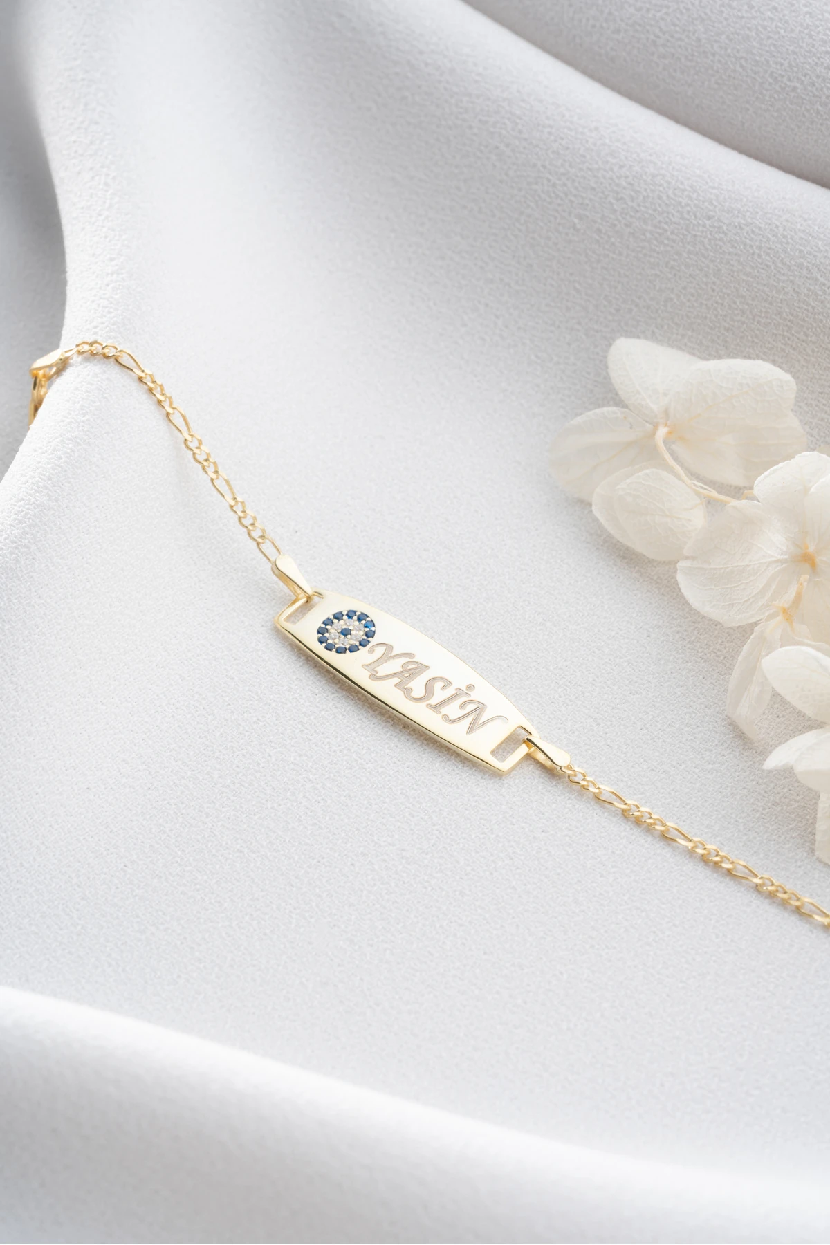 Gümüş Nazarlı Isimli Bebek & Çocuk Bileklik