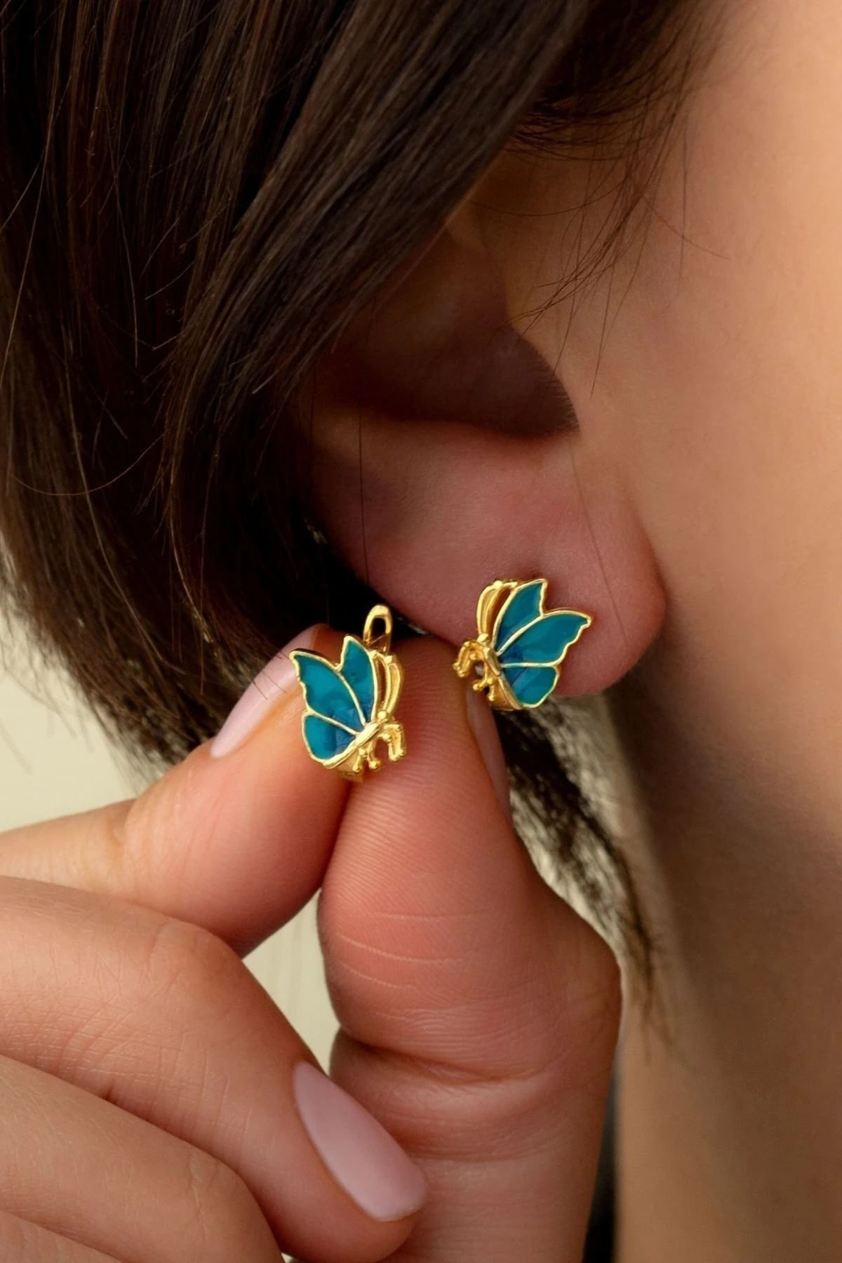 Gümüş Çocuk Kelebek Küpesi