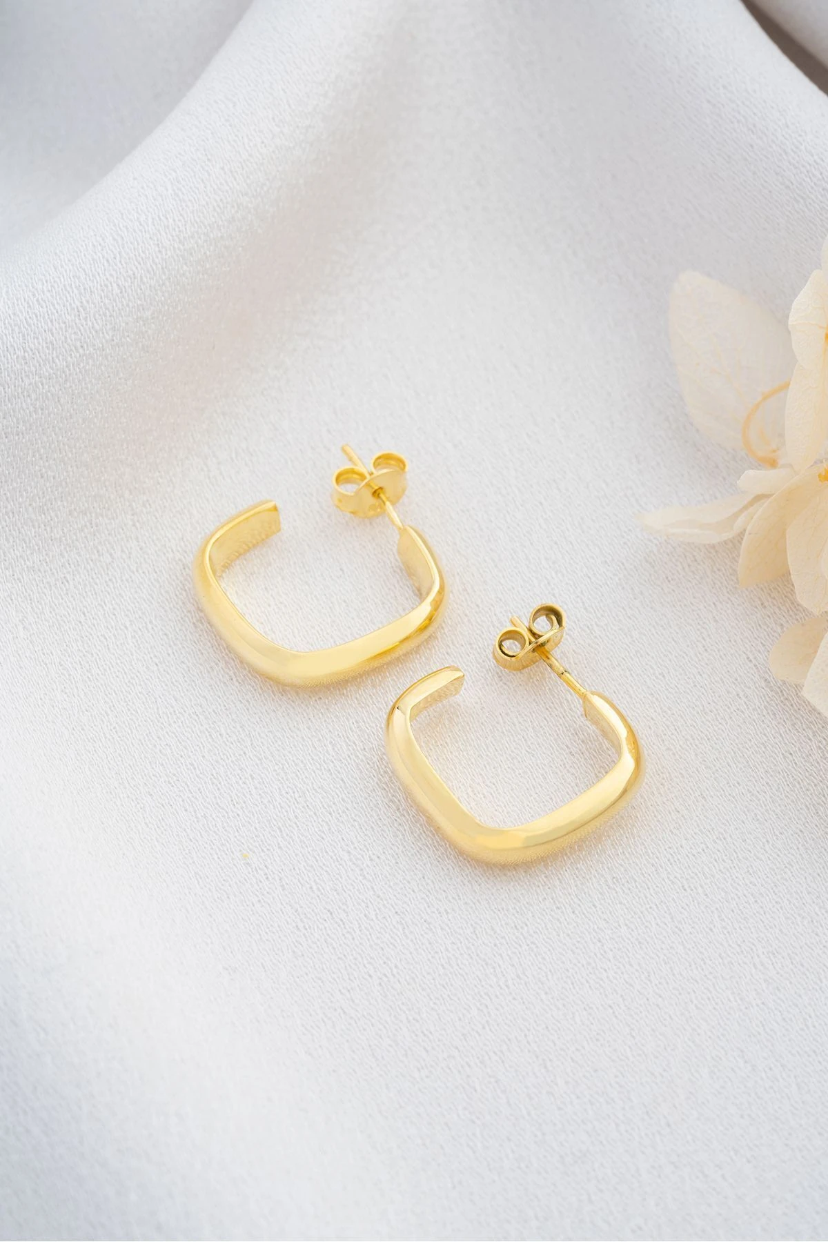 Gümüş Gold Halka Küpe