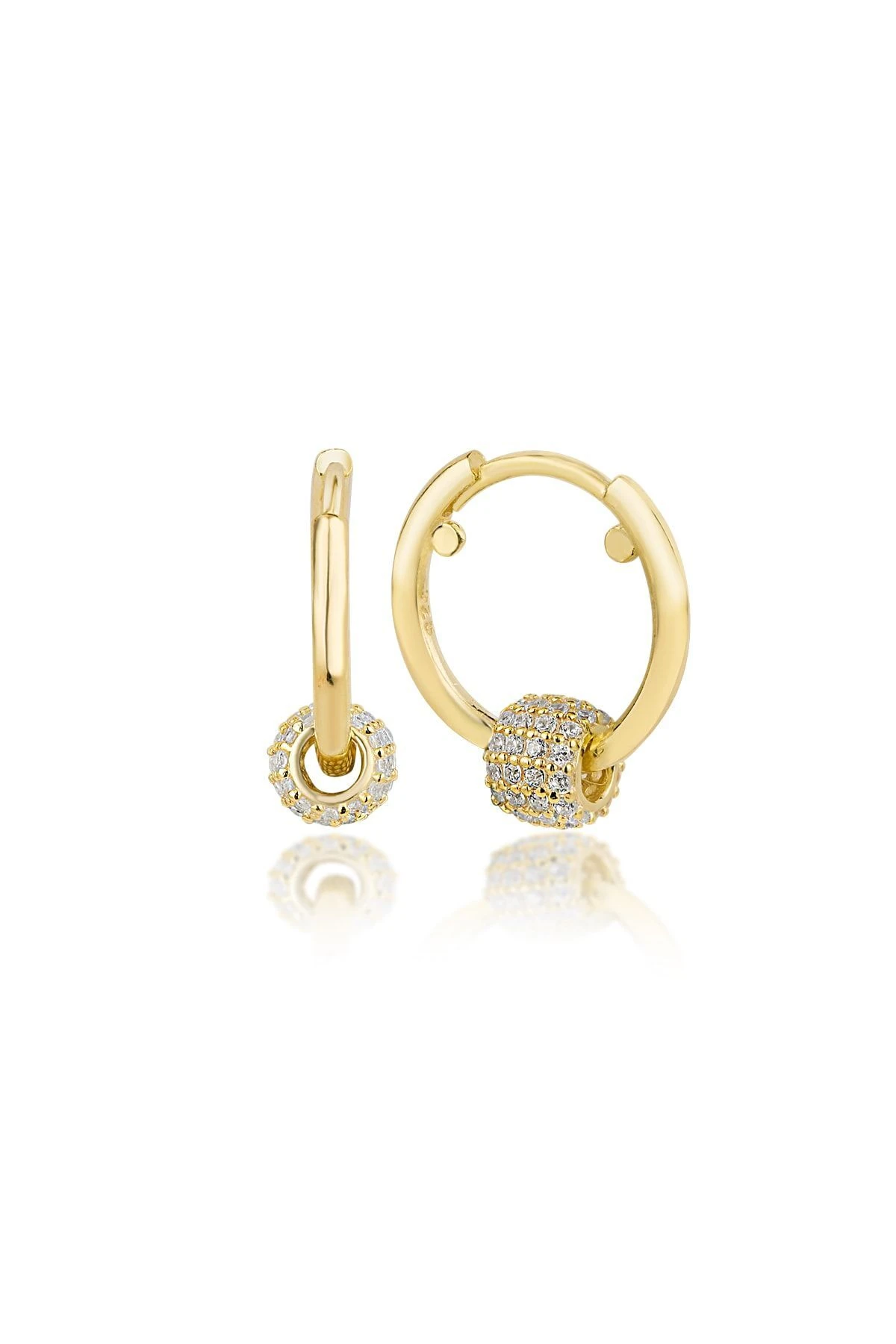 Gold Halka Gümüş Küpe