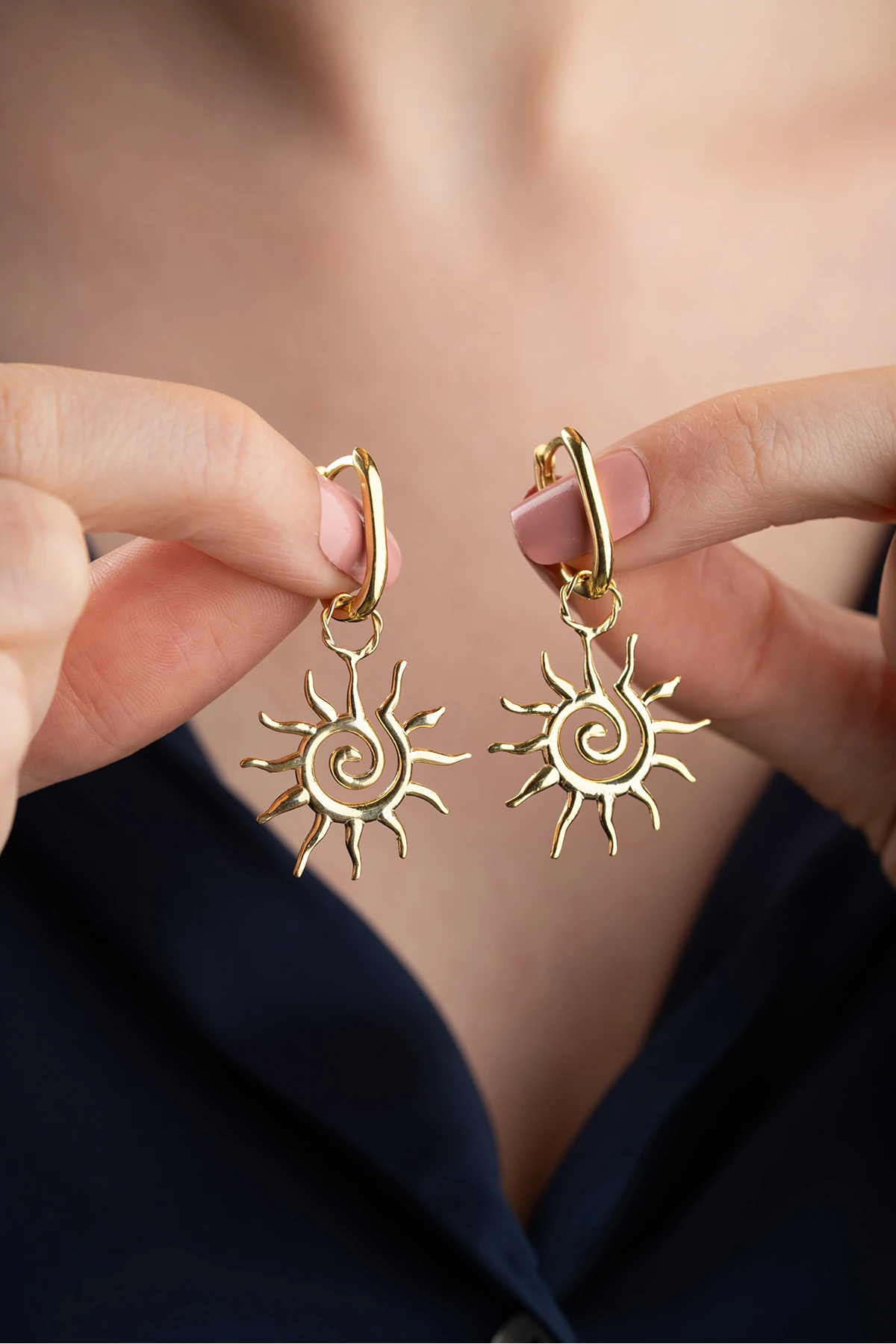 Gümüş Güneş Küpe