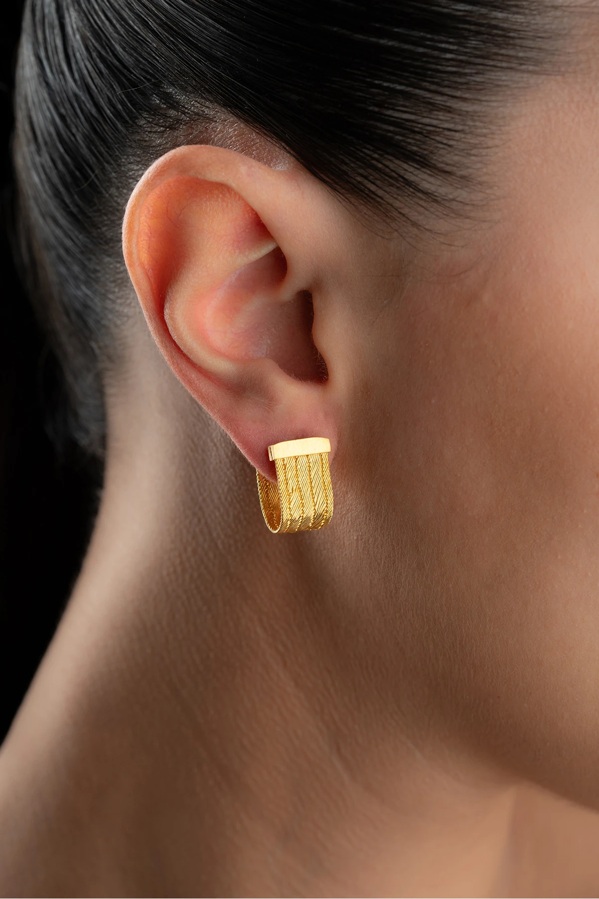 Gümüş Trabzon Hasır Küpe