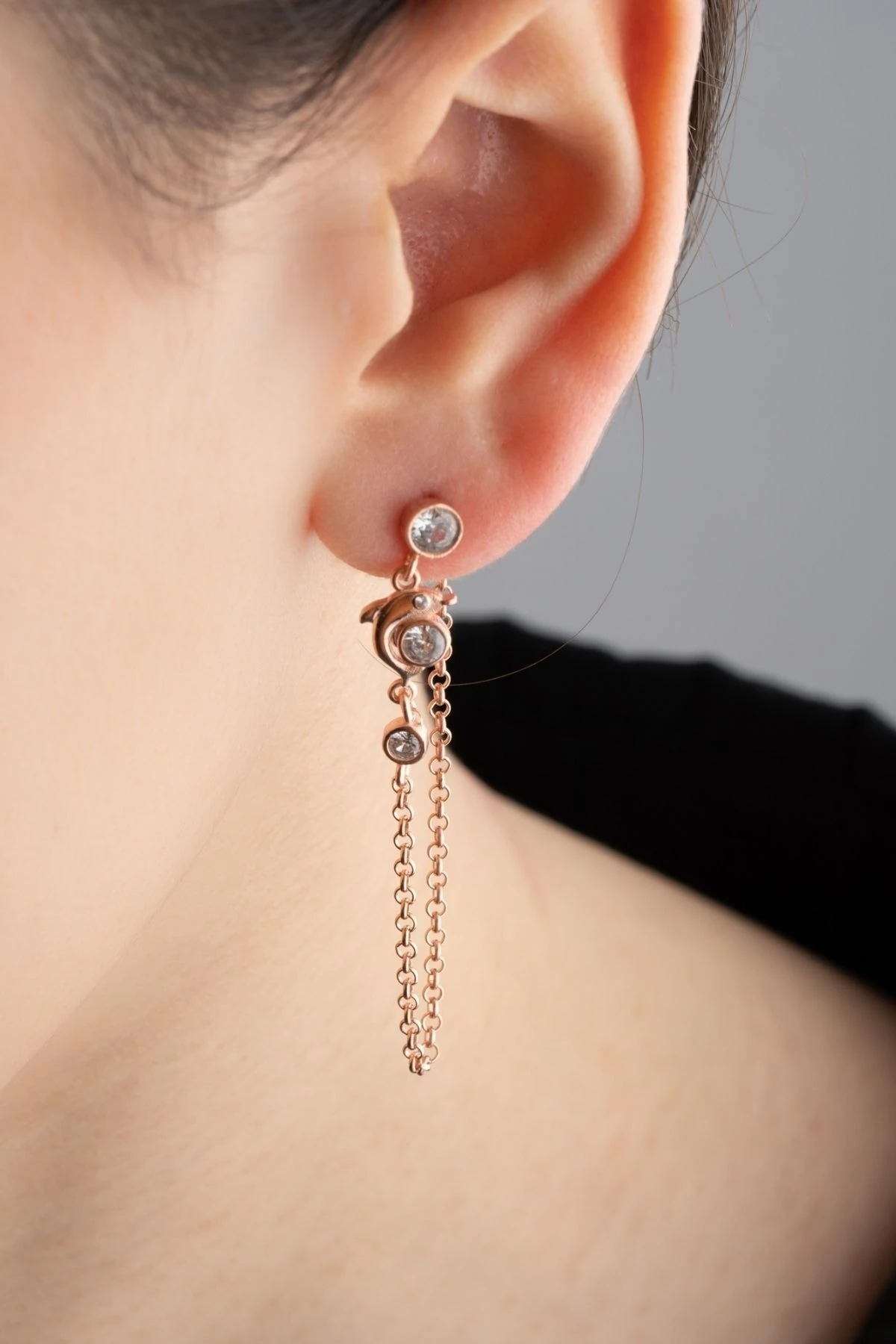 Gümüş Zincir Yunus Küpe