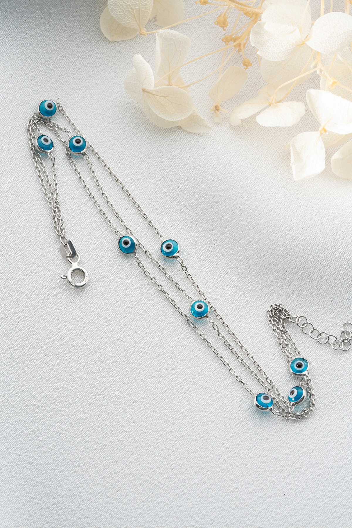 Gümüş Nazarlı Bileklik