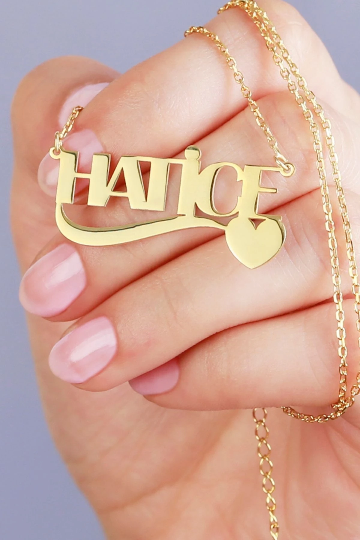 Gümüş Kalpli Isimli Kolye