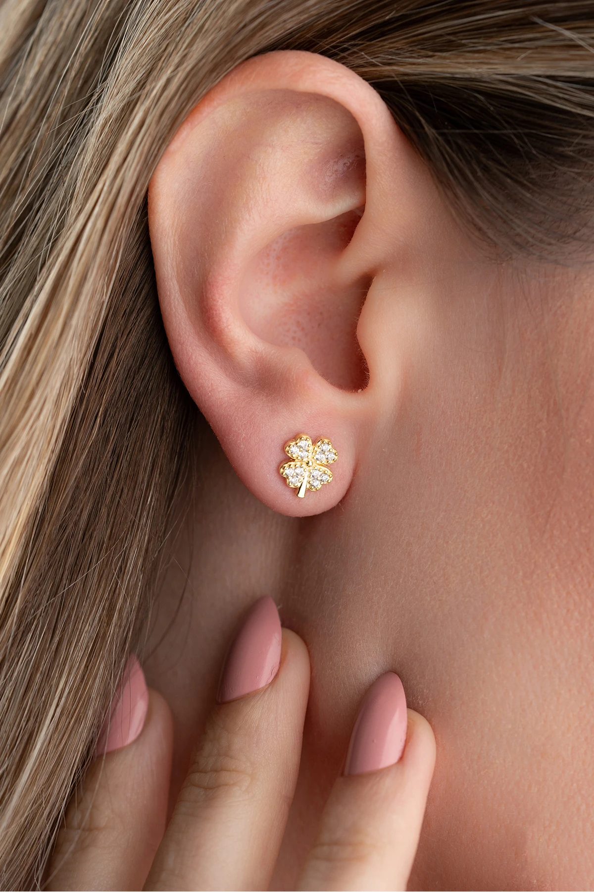 Gümüş Yonca Küpe