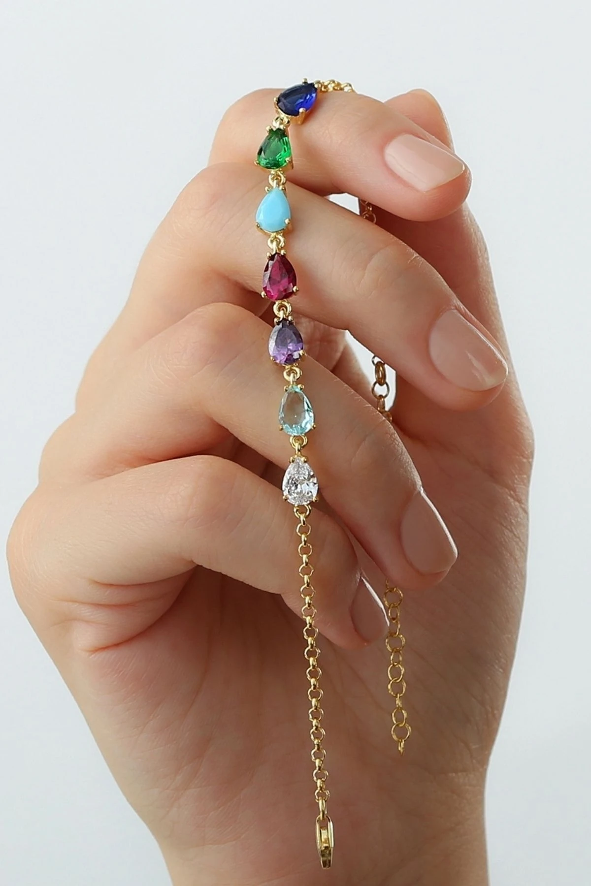 Gümüş Rengarek Taş Detaylı Şık Tasarım Bileklik