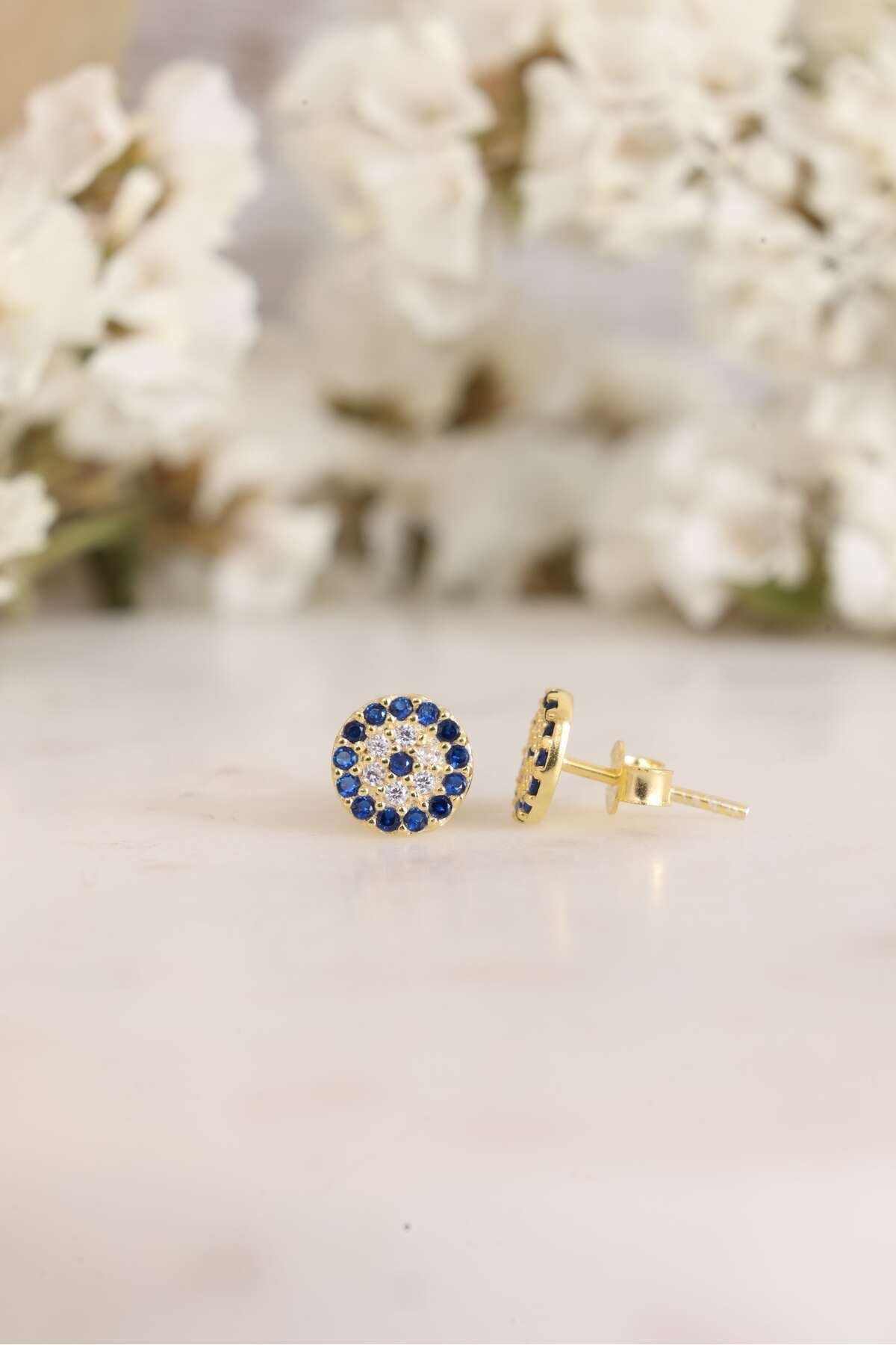 Gümüş Minik Nazar Küpe