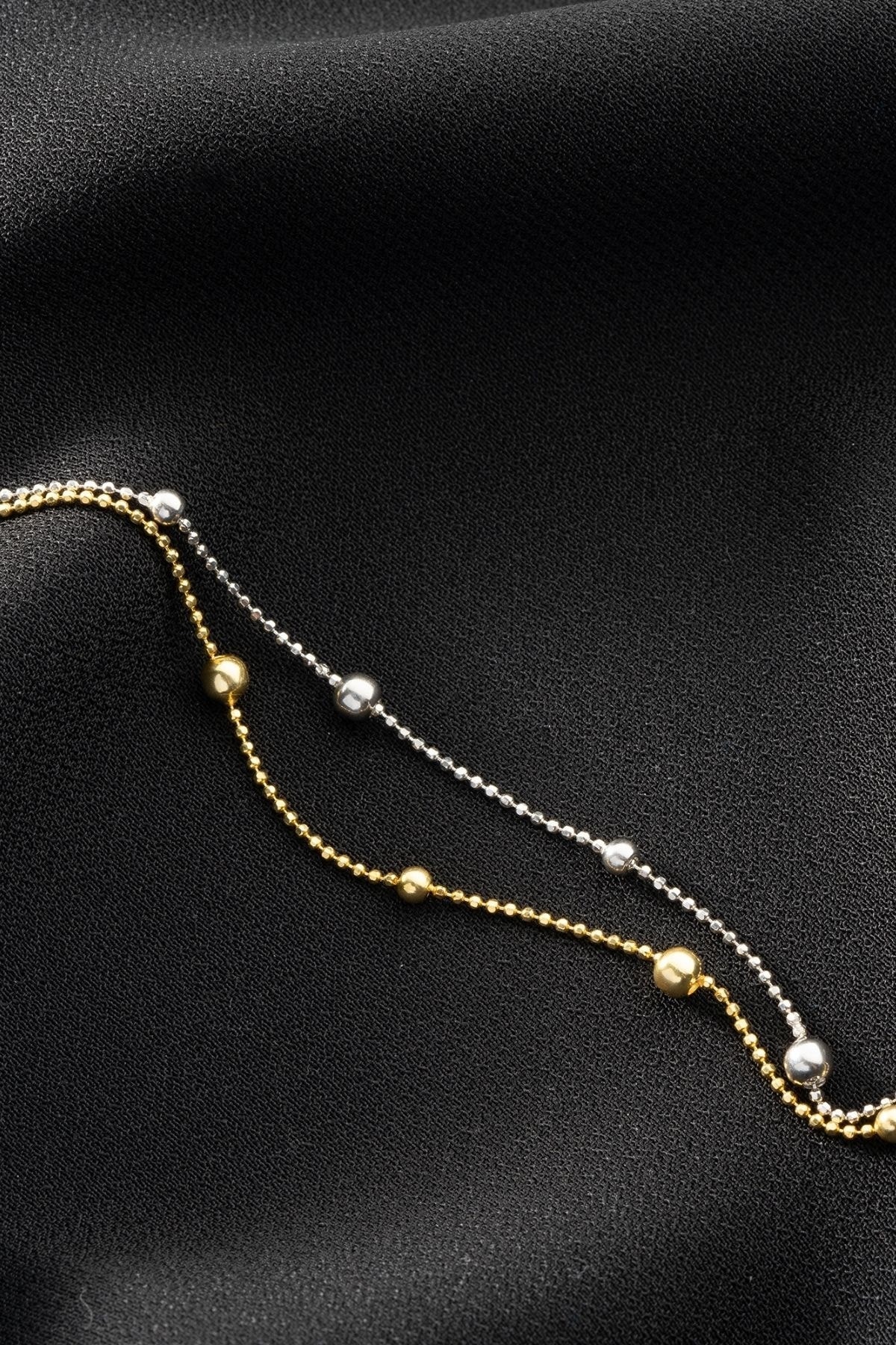 Gümüş Çift Renk Dorika Bileklik