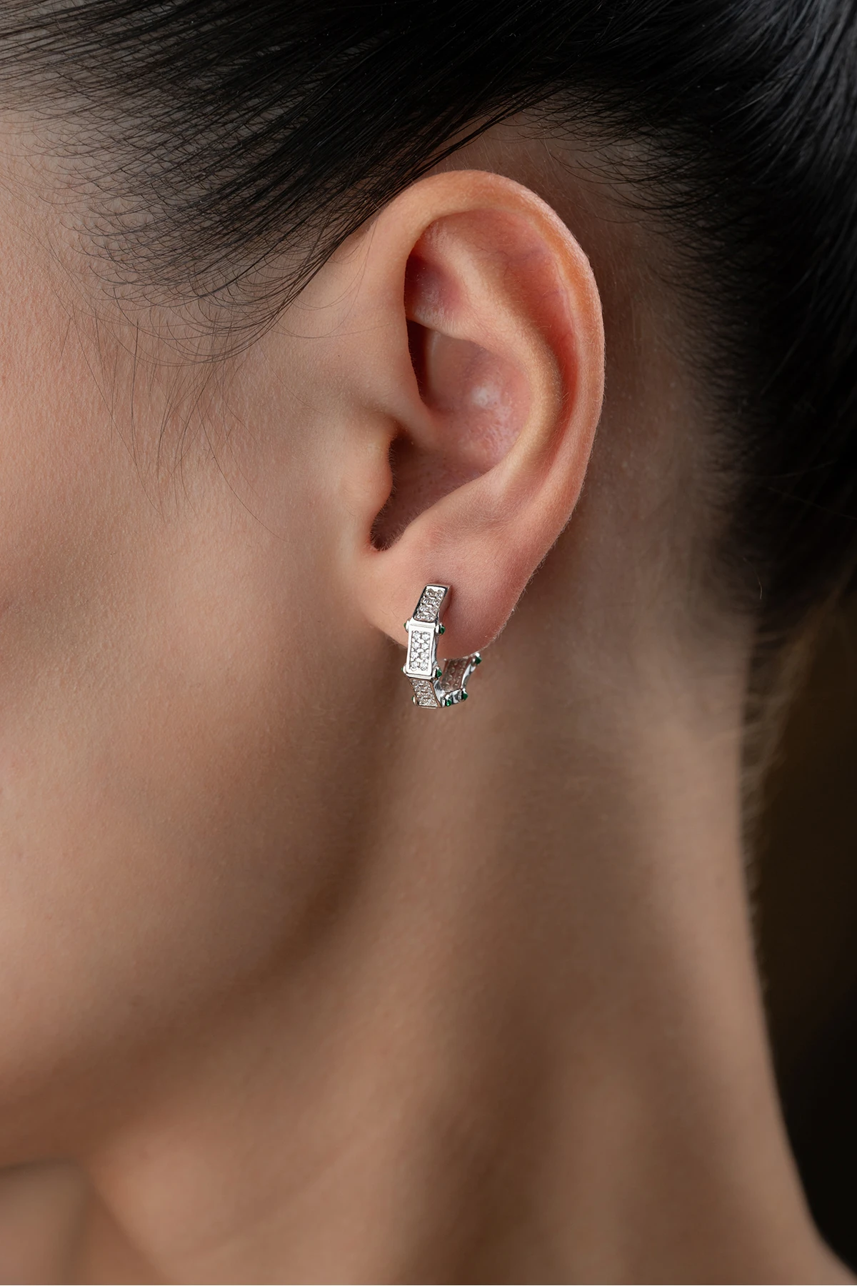 Gümüş Zirkon Taşlı Küpe