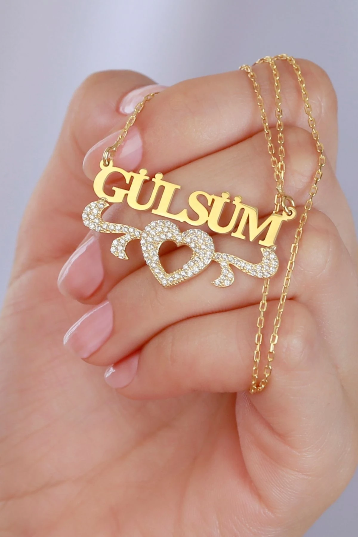 Gümüş Kalpli Isimli Kolye