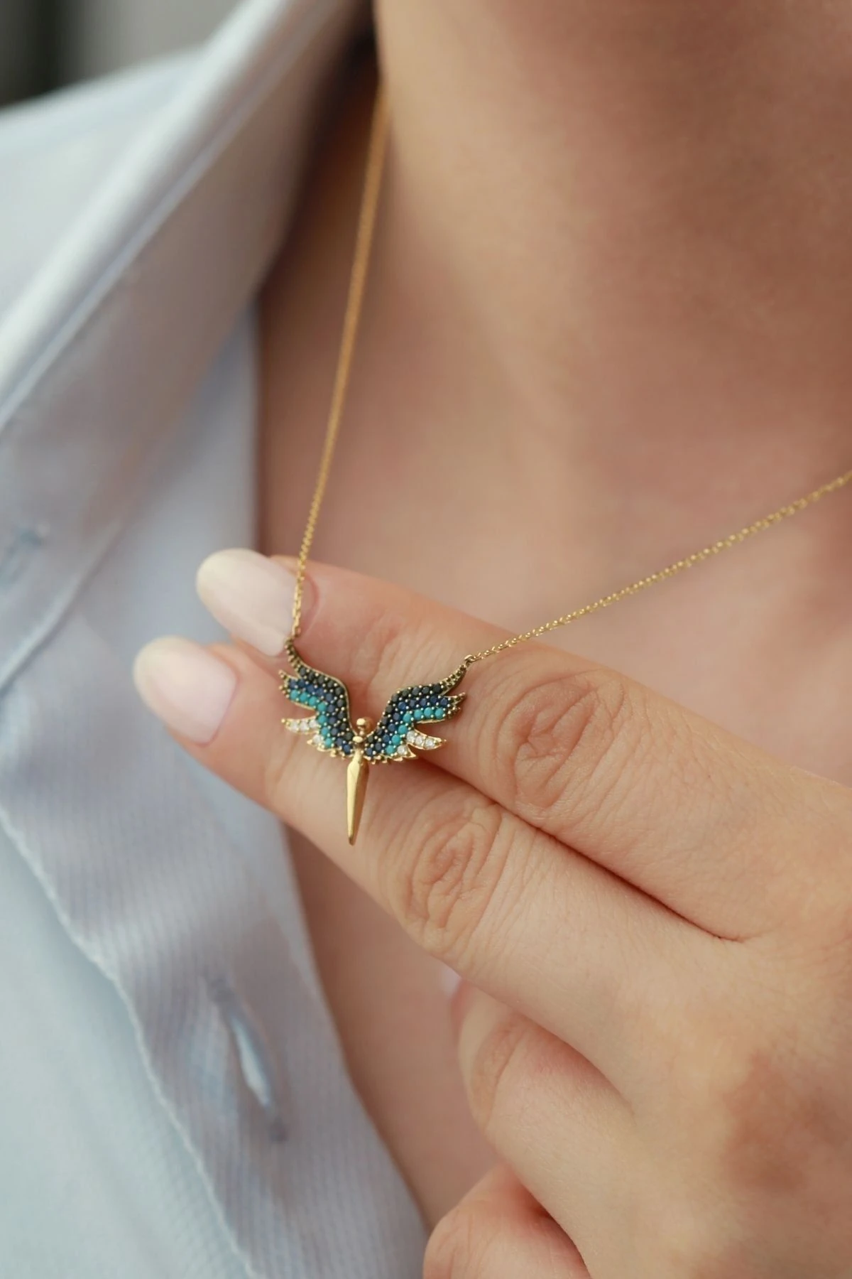 Zirkon Taşlı Mikail Kolye