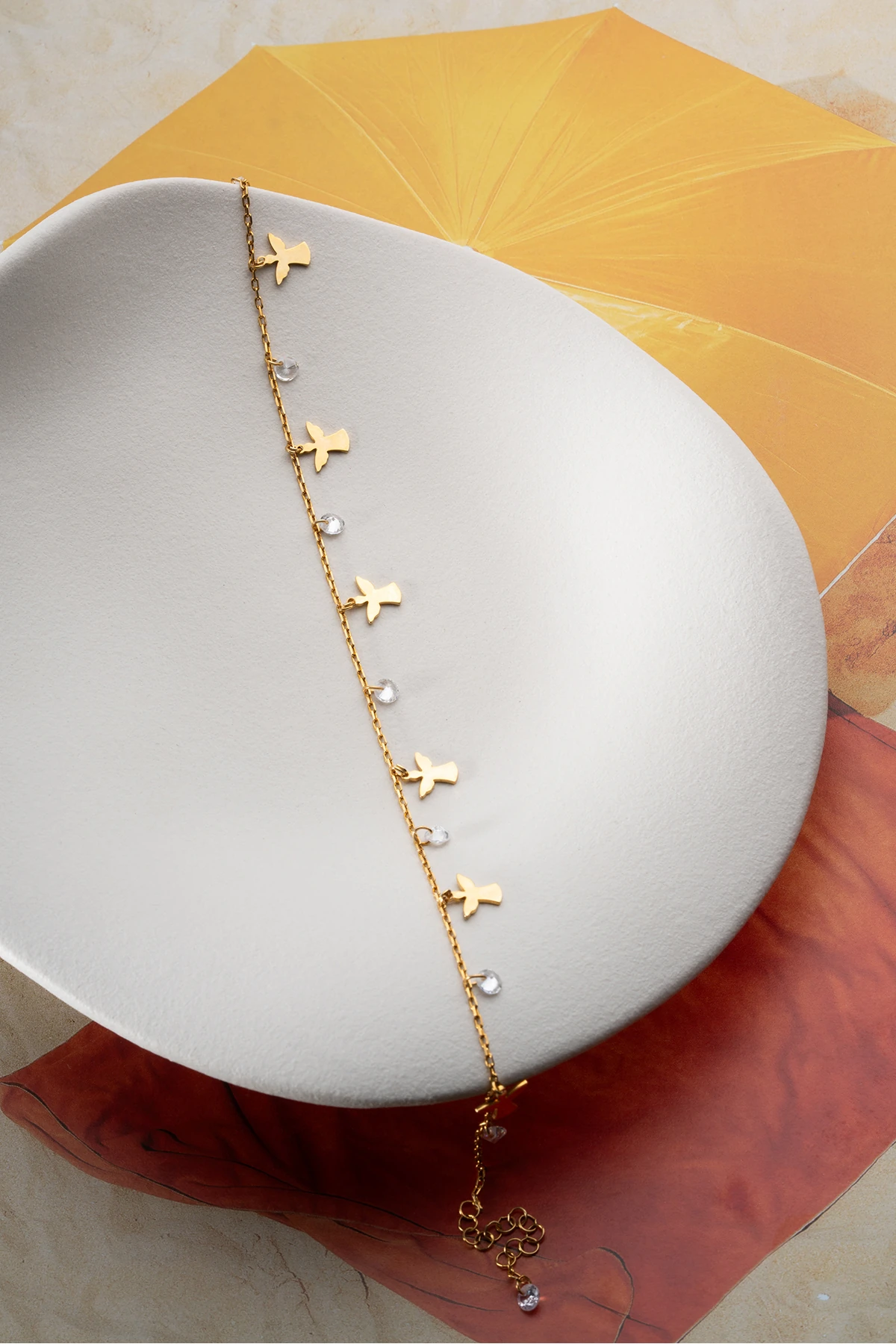 Gümüş Taşlı Melek Figürlü Halhal