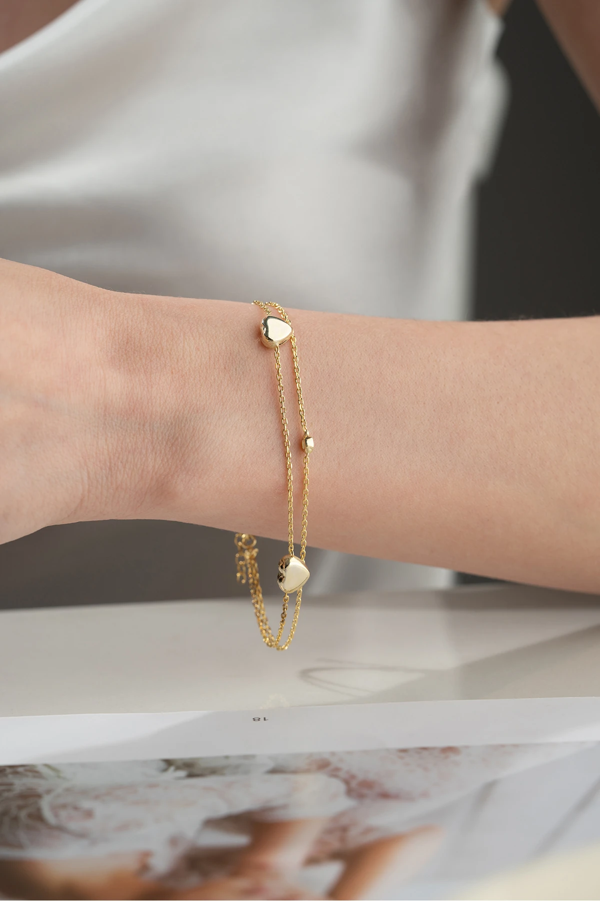 Gümüş Kalpli Model Bileklik